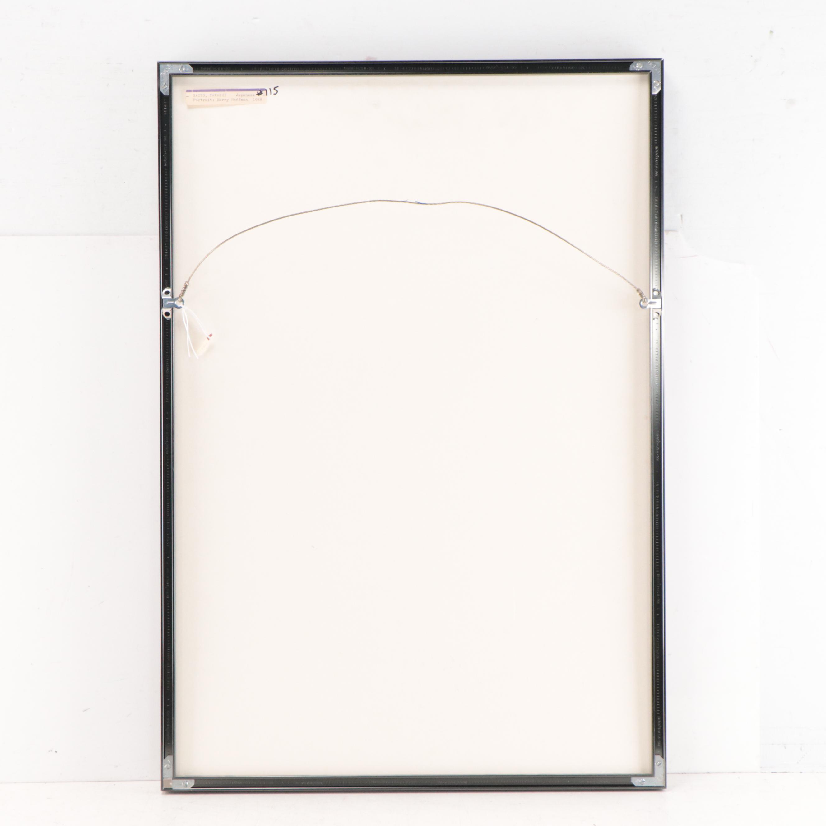 Takashi Saito Charcoal Drawing "Harry Hoffman," 1968