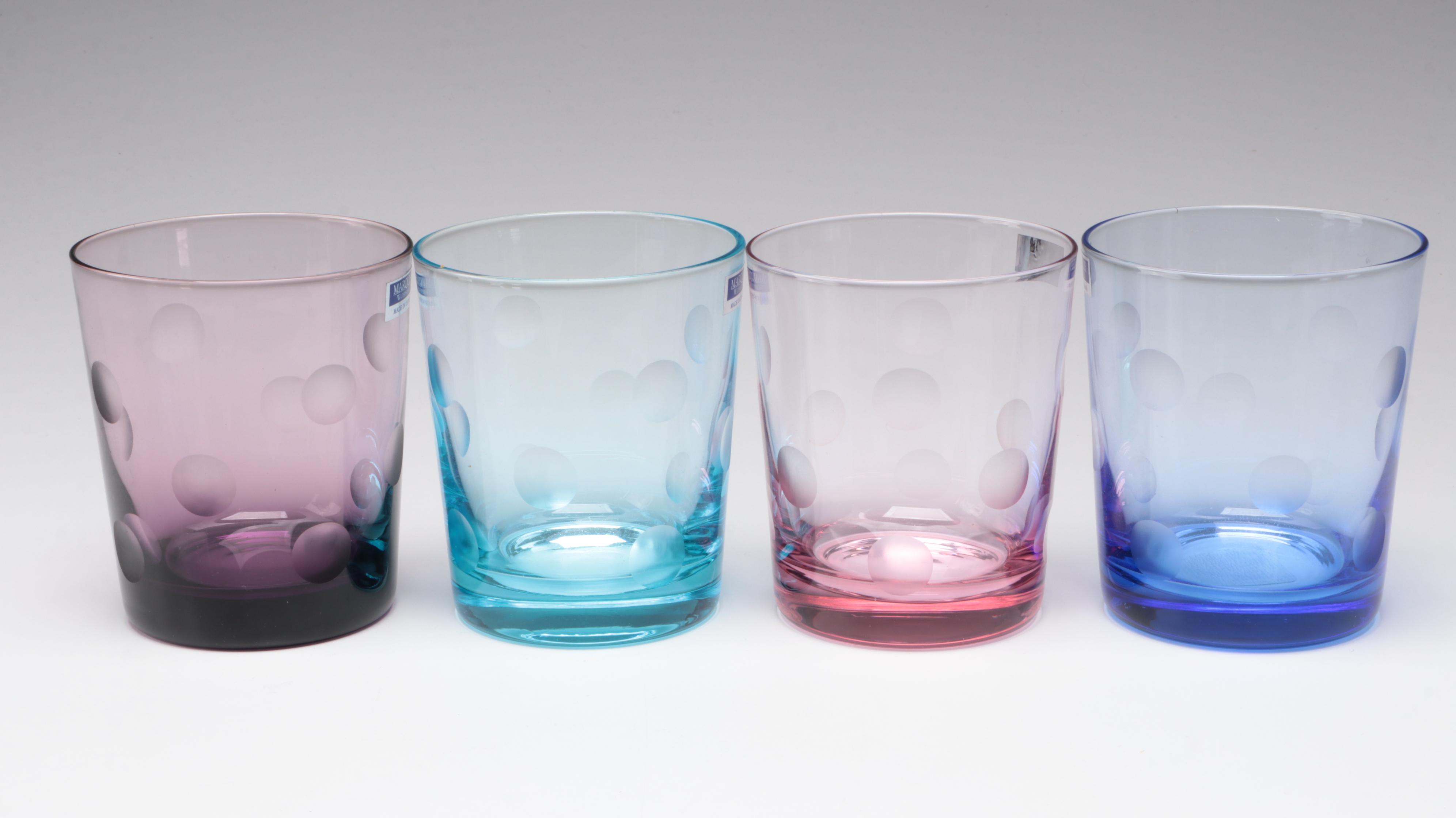 Marquis by Waterford "Polka Dot" Glasses with Silver Plate Champagne Bucket