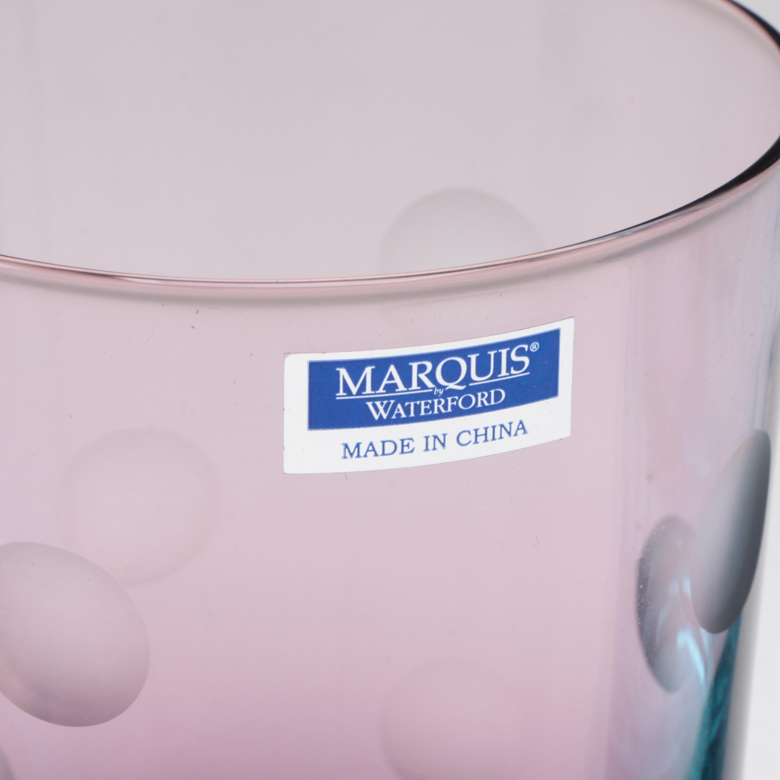 Marquis by Waterford "Polka Dot" Glasses with Silver Plate Champagne Bucket