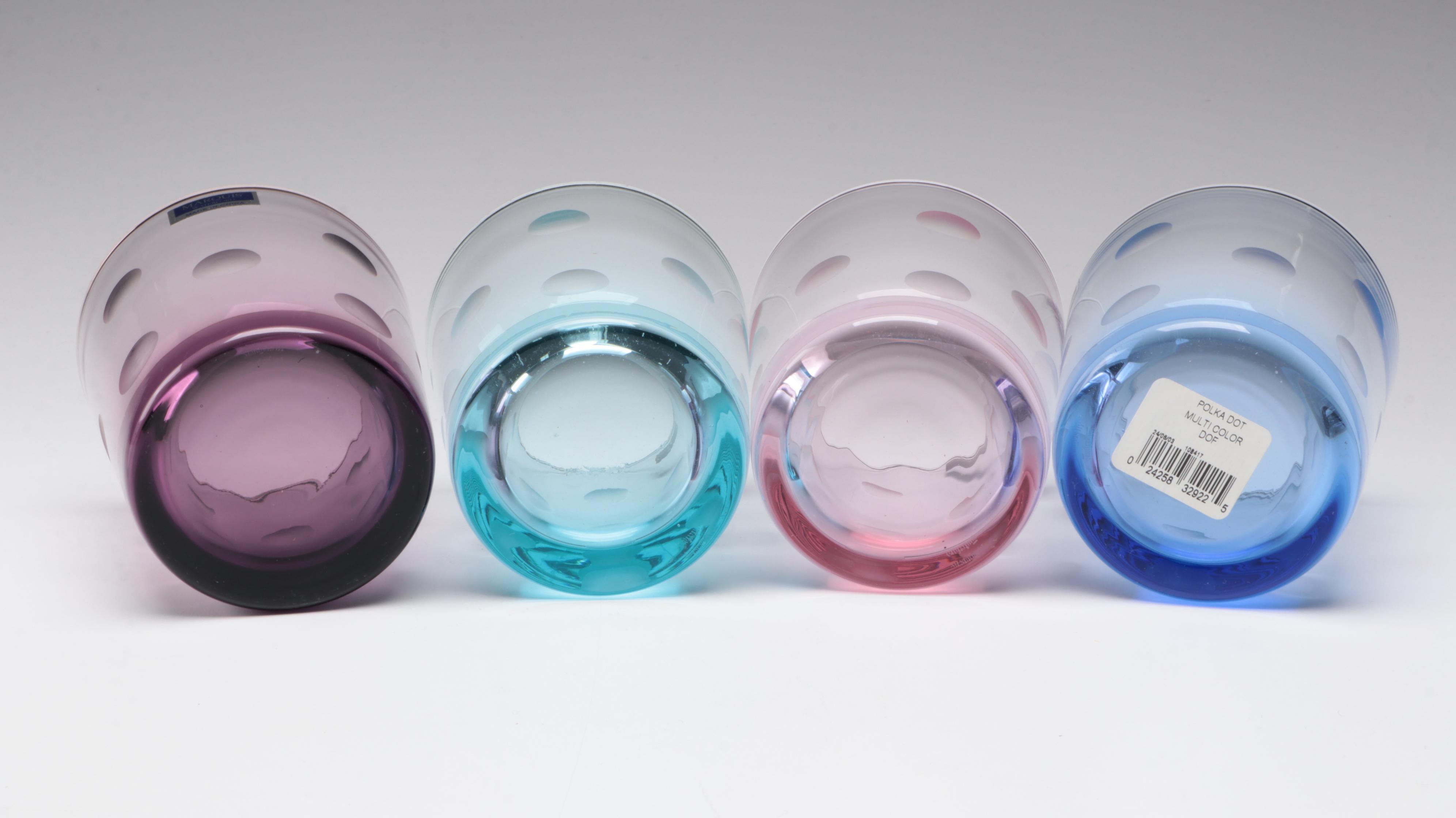 Marquis by Waterford "Polka Dot" Glasses with Silver Plate Champagne Bucket