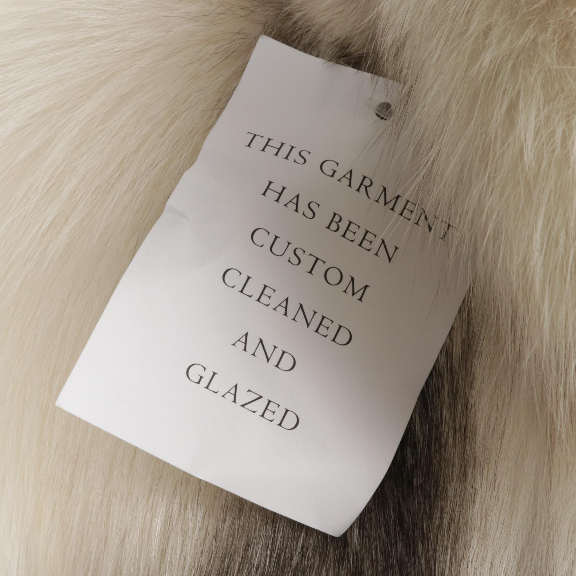 Shadow Fox Fur Coat with Zip-Front Closure by Saga Fox