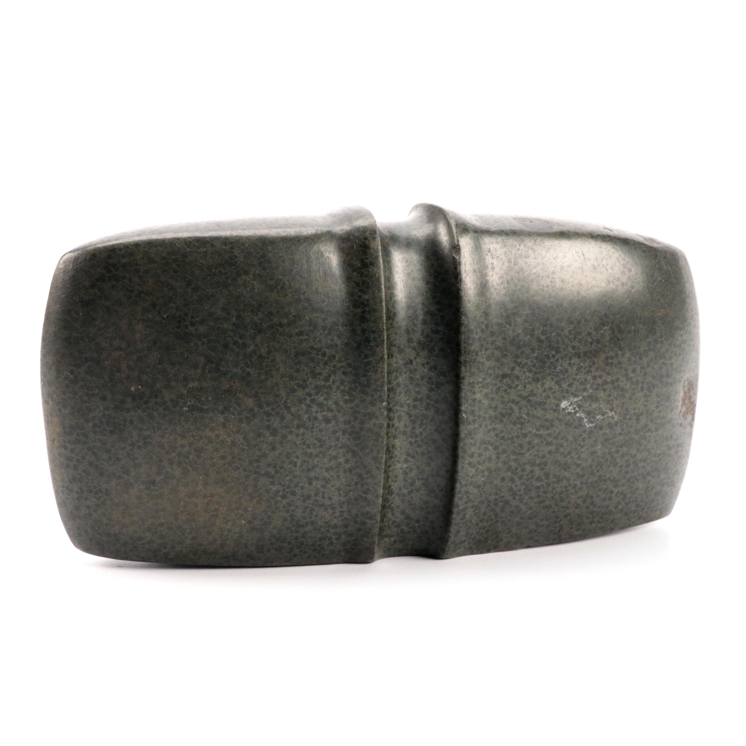 Jasper Hand-Carved Grooved Stone Axe Head