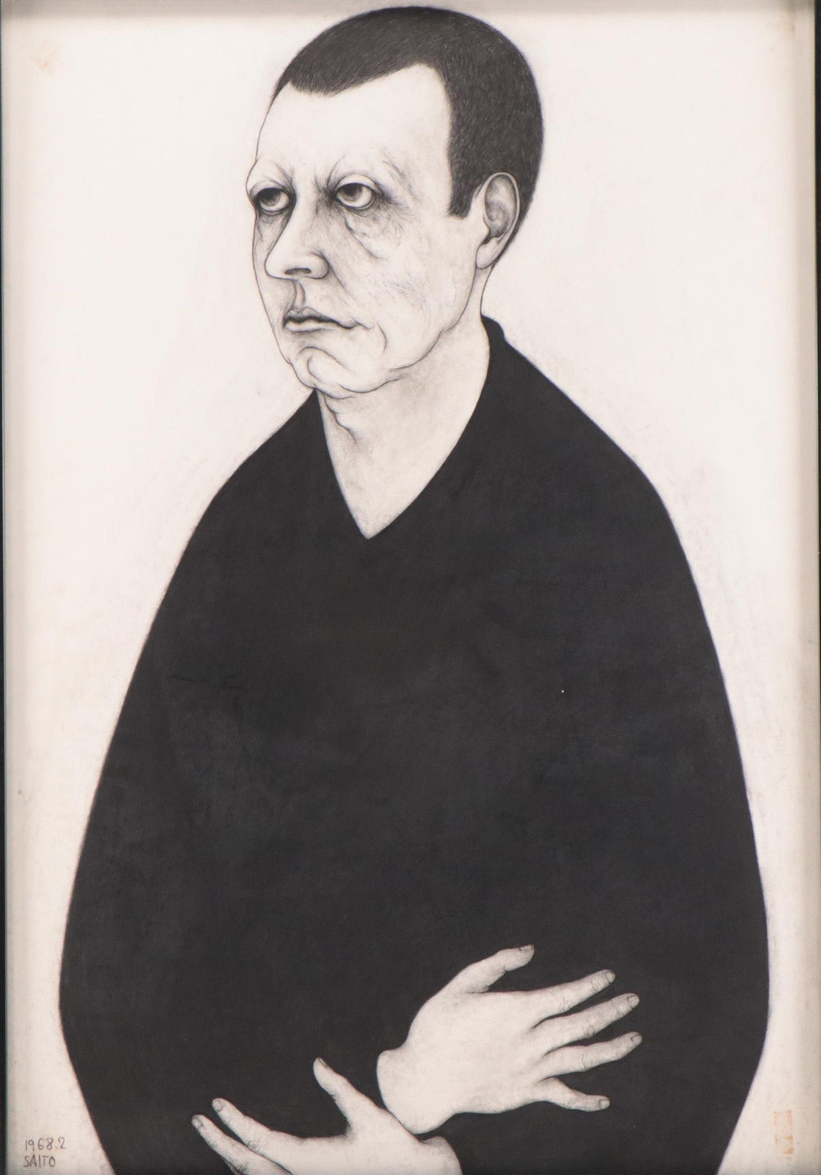 Takashi Saito Charcoal Drawing "Harry Hoffman," 1968