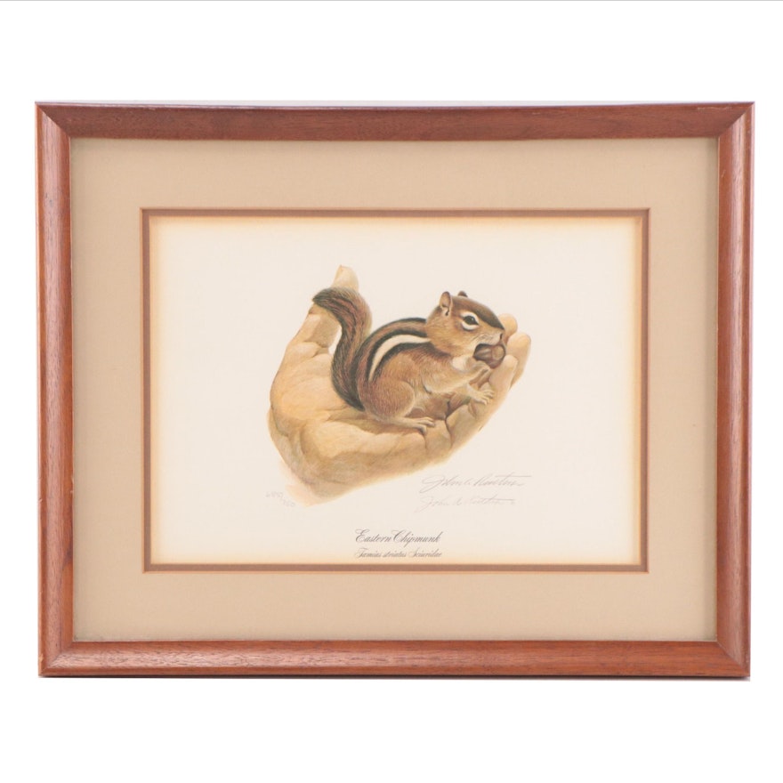 John Ruthven Offset Lithograph "Eastern Chipmunk"