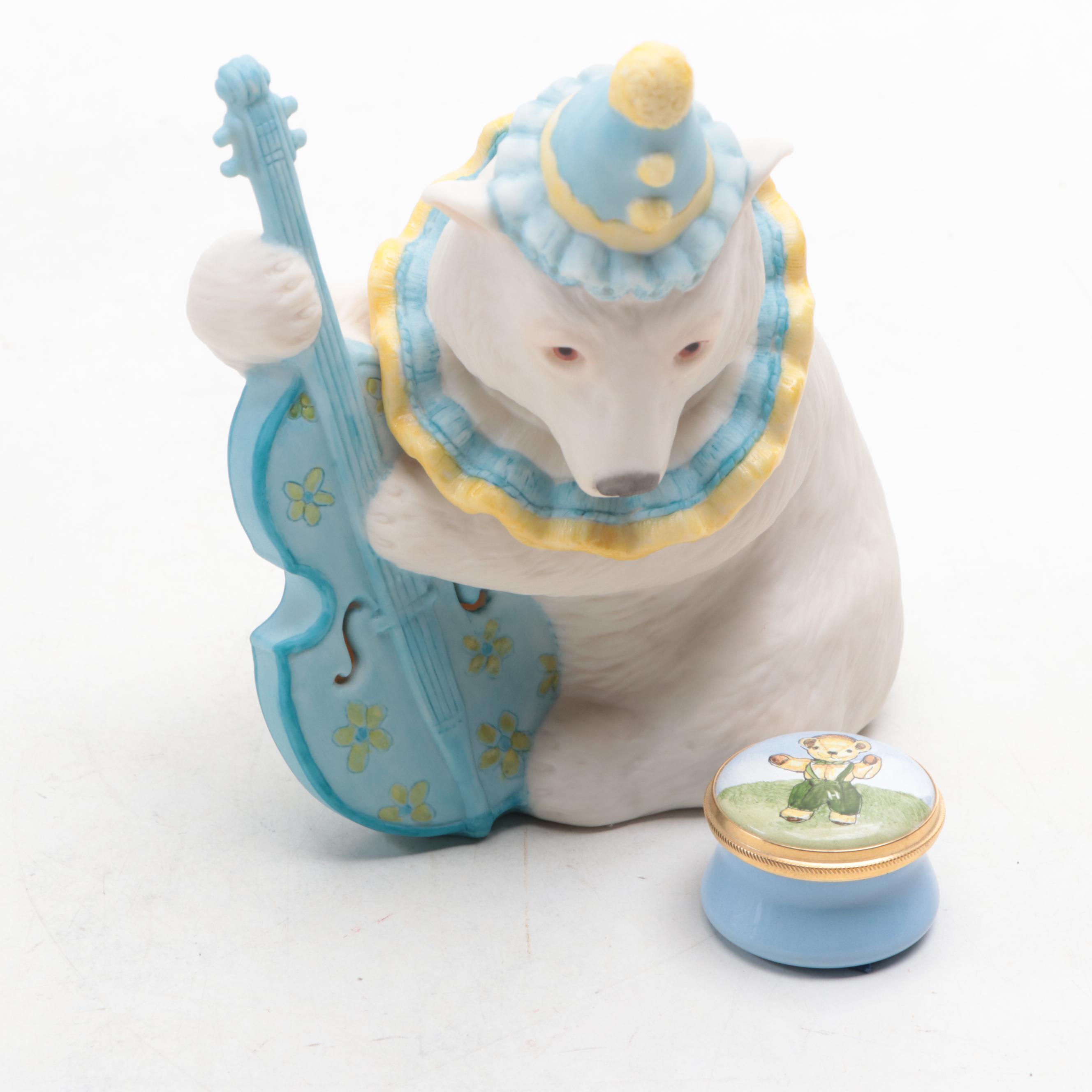 Boehm "Panda Resting" with Cybis and Other Bear Figurines and Décor