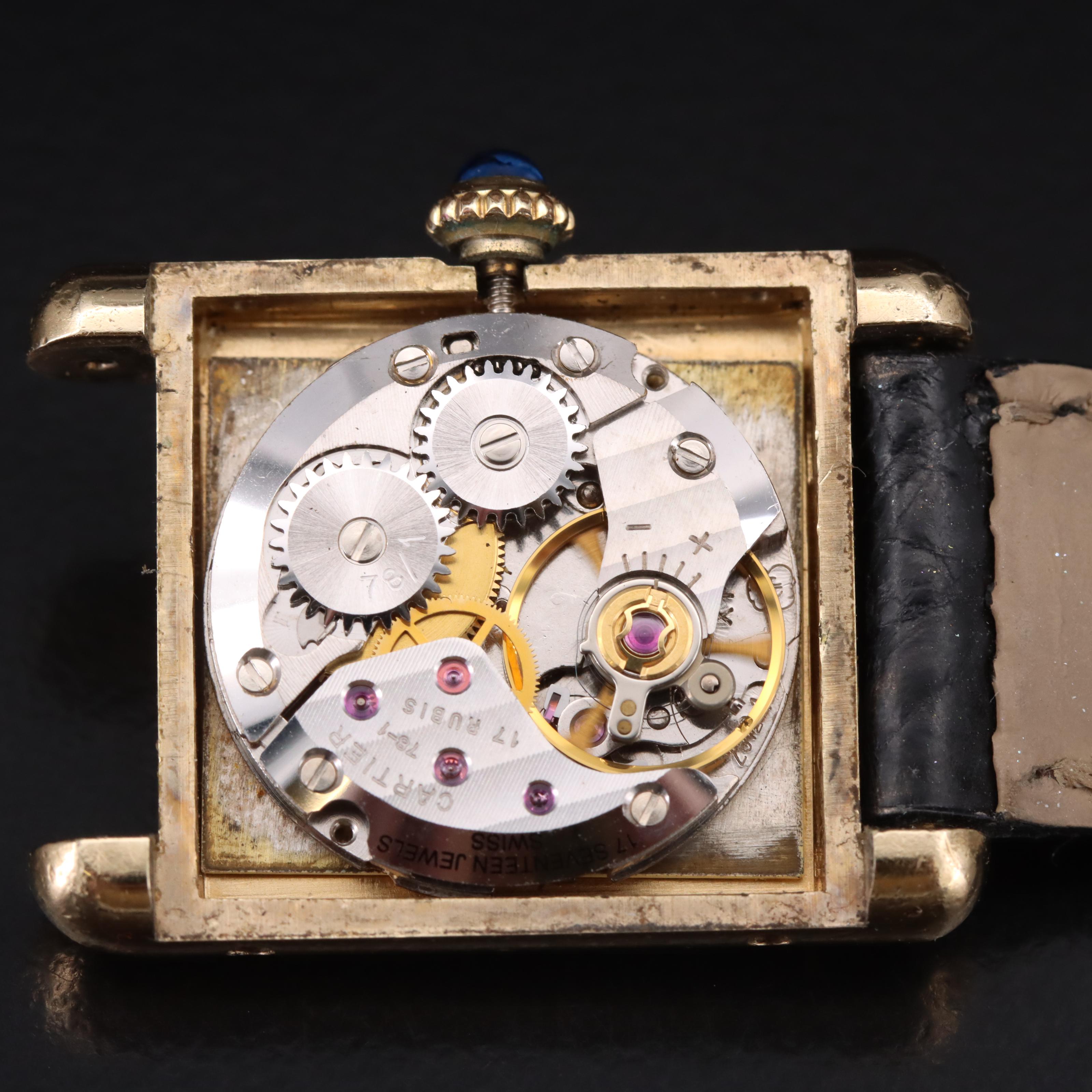 1980s Cartier Must de Cartier Stem Wind Tank Watch