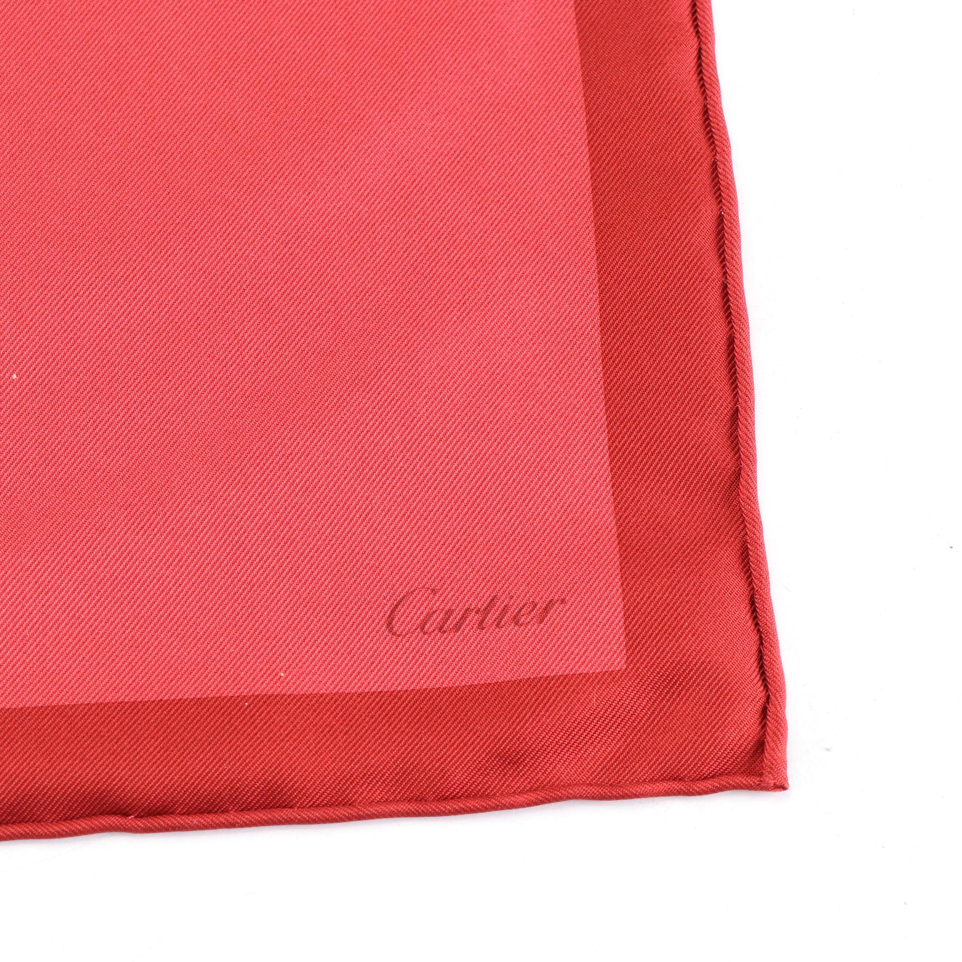 Cartier Panther Print Scarf 45 in Silk Twill with Box