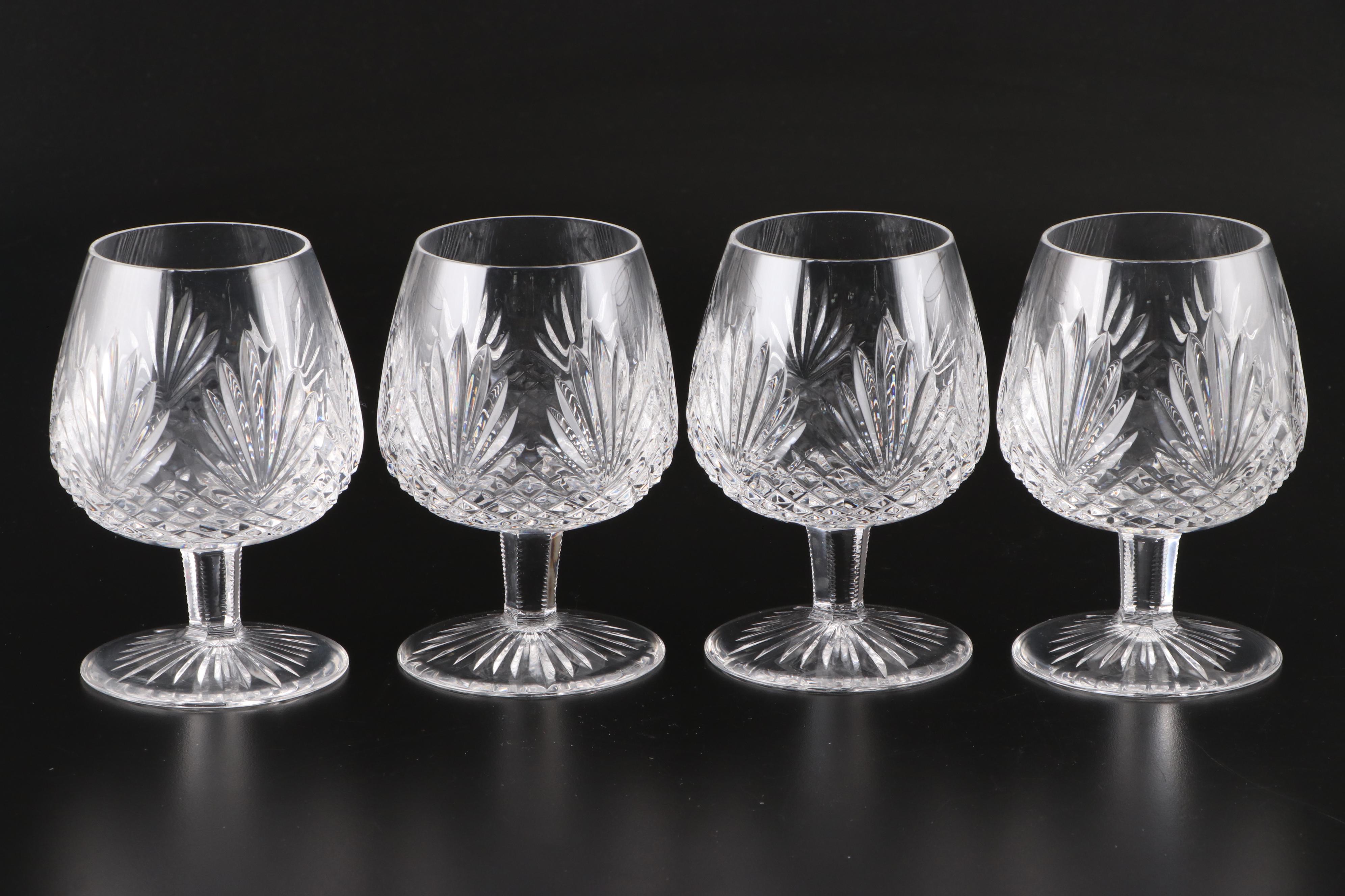 Wedgwood "Majesty" Crystal Brandy Snifters With Waterford, Brilliant Cut Glasses