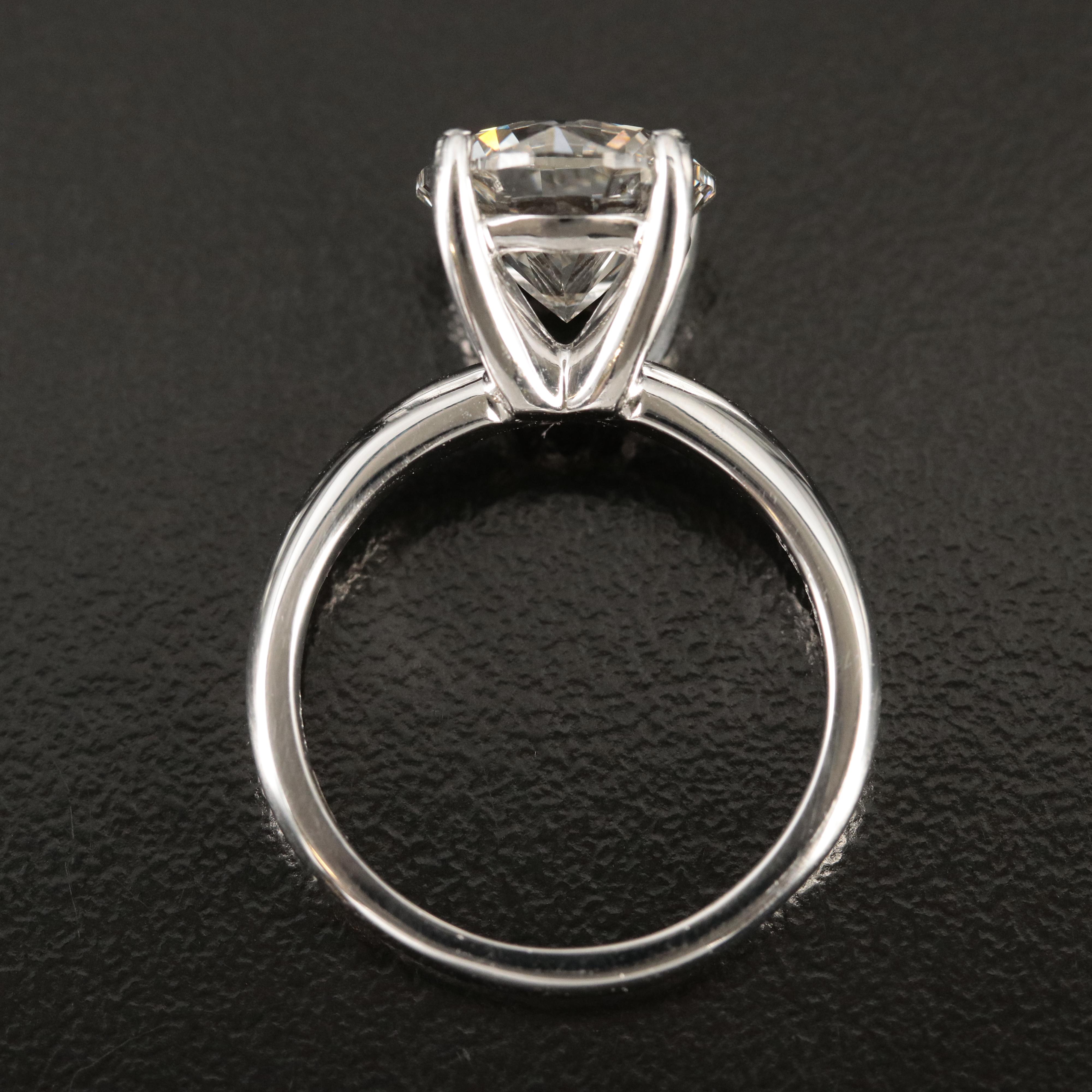 Platinum 4.00 CT Lab Grown Diamond Solitaire Ring