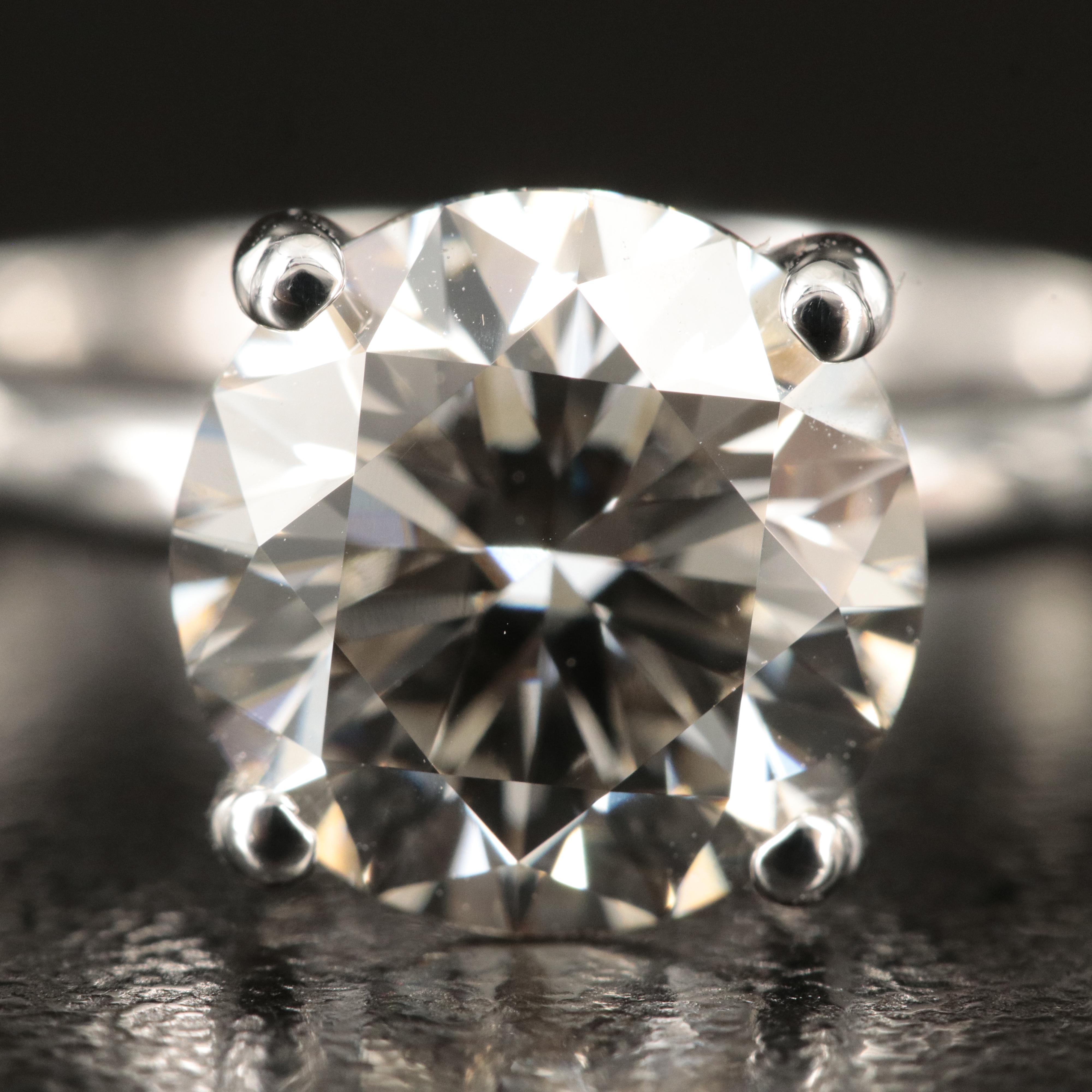 Platinum 4.00 CT Lab Grown Diamond Solitaire Ring
