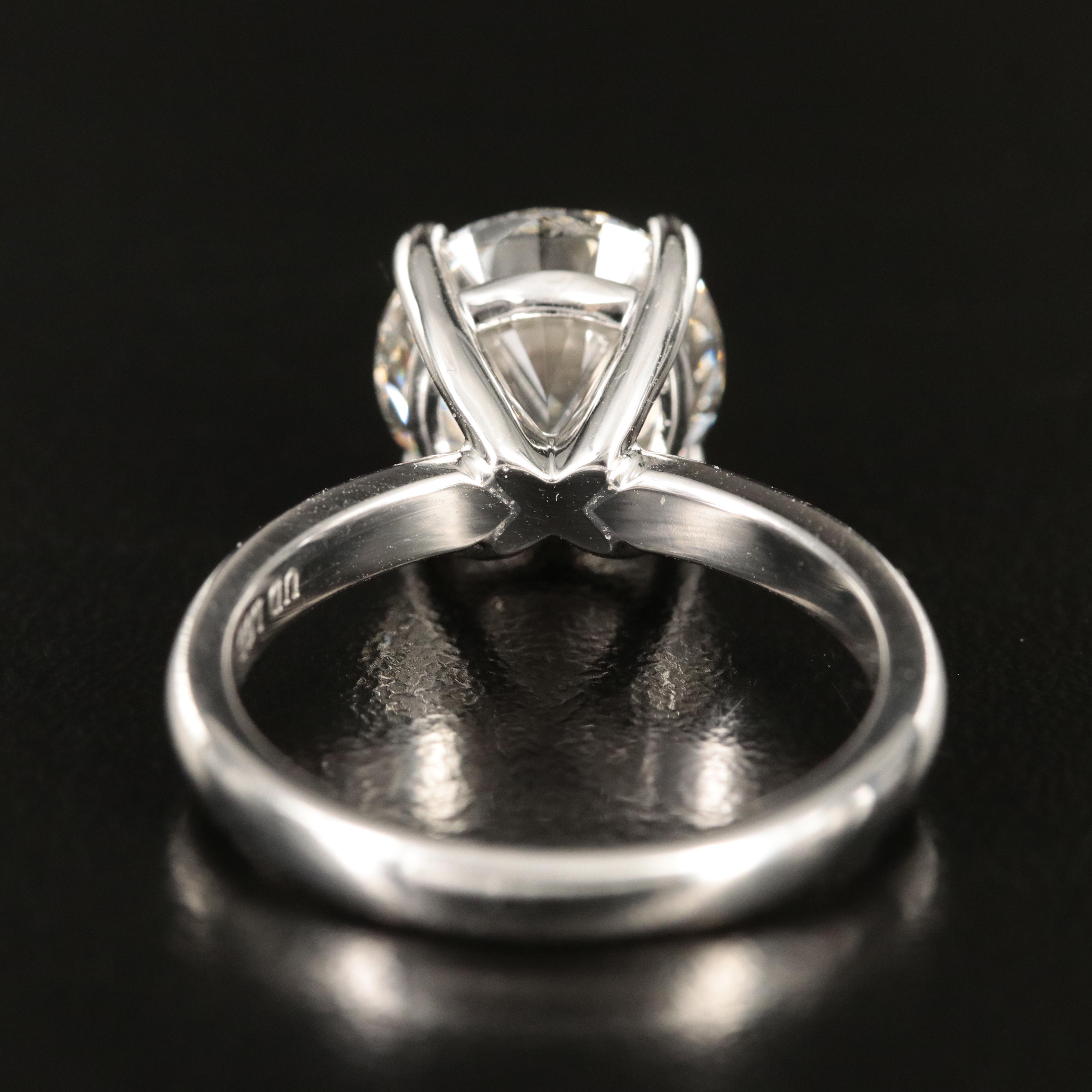 Platinum 4.00 CT Lab Grown Diamond Solitaire Ring