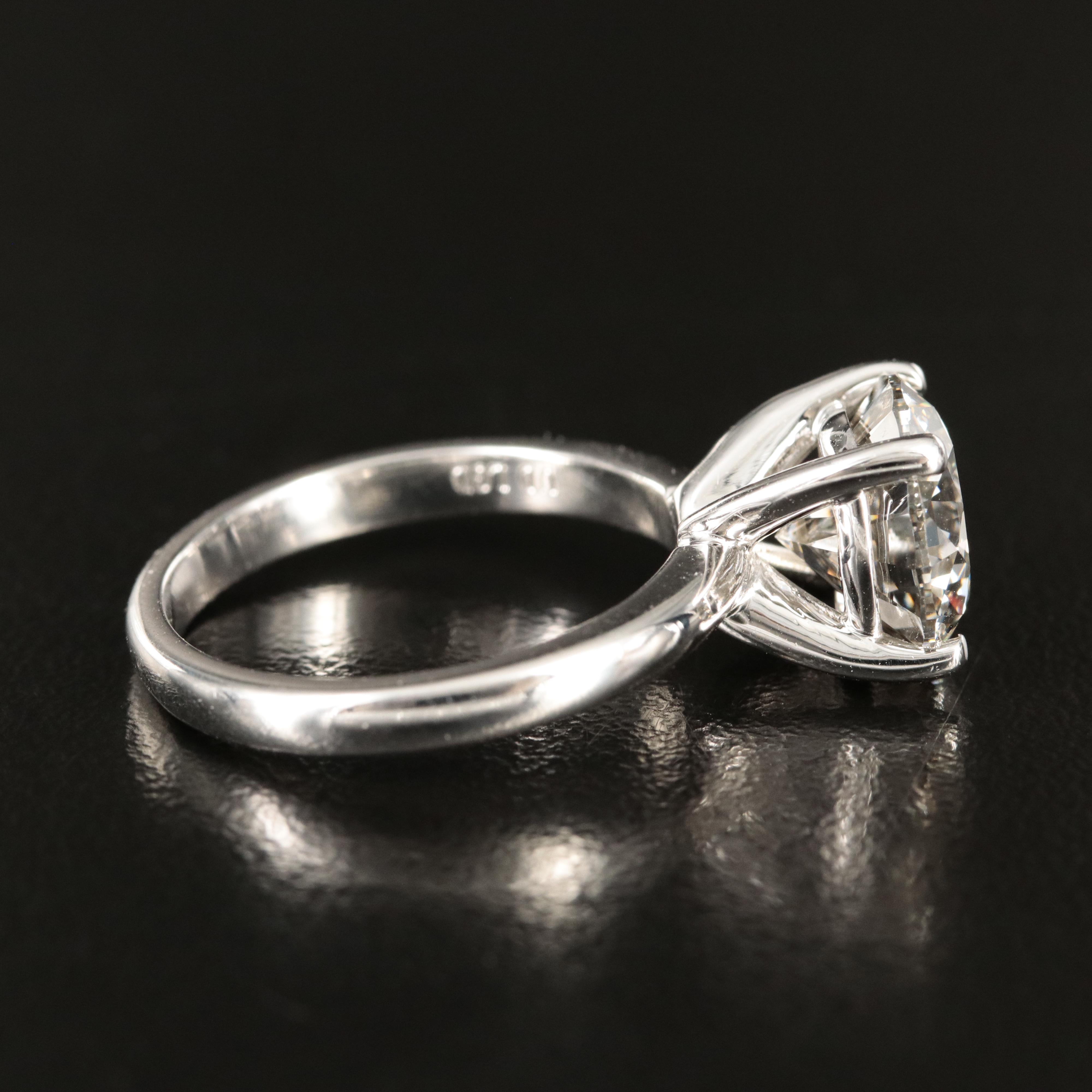 Platinum 4.00 CT Lab Grown Diamond Solitaire Ring