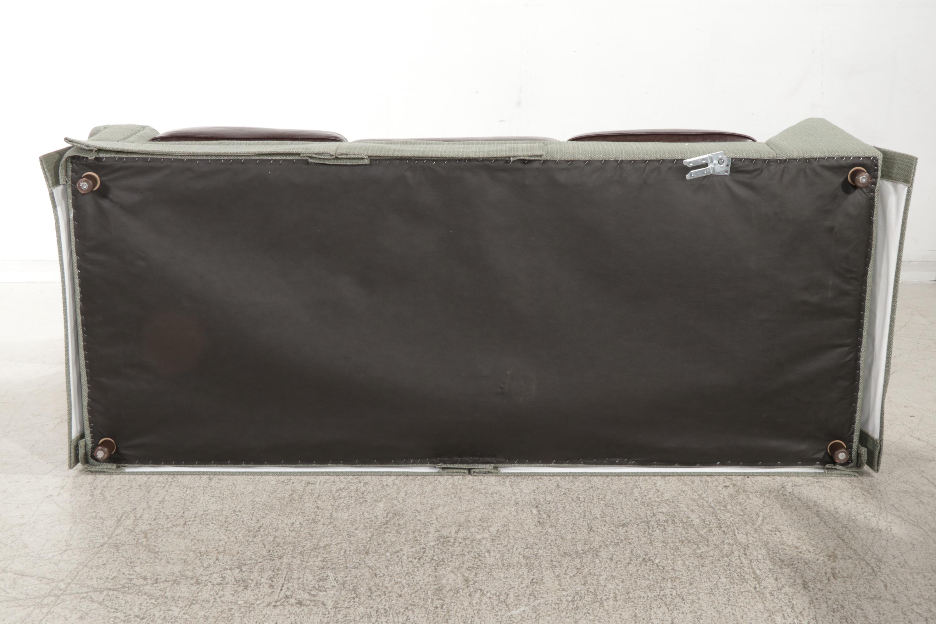 Norwalk Furniture Bonded Leather and Upholstered Sectional Sofa