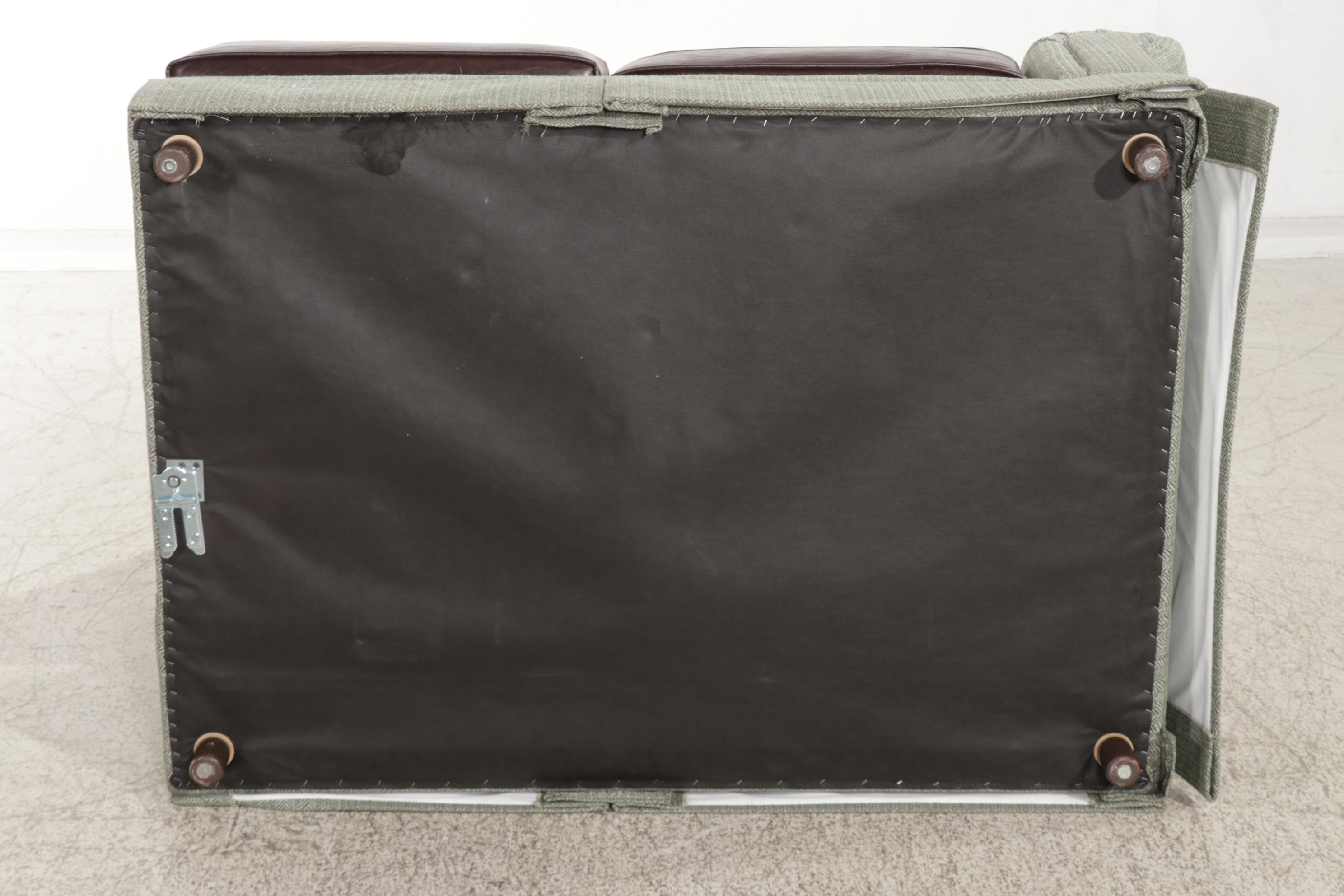 Norwalk Furniture Bonded Leather and Upholstered Sectional Sofa