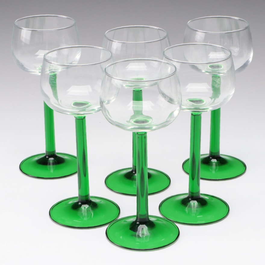 Cristal D'Arques-Durand "Emerald" Rhine Wine Glasses