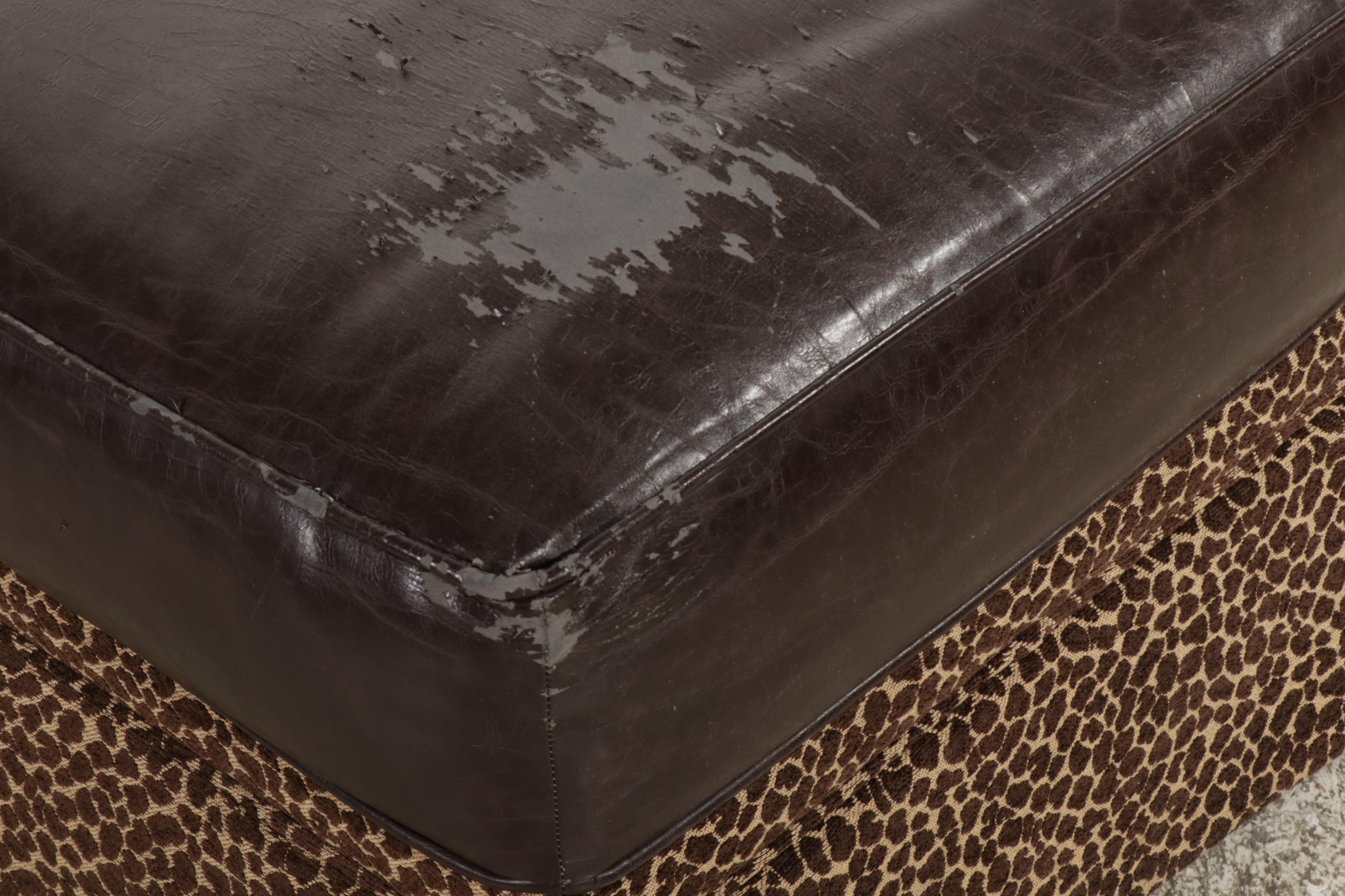 Norwalk Furniture Bonded Leather and Upholstered Sectional Sofa