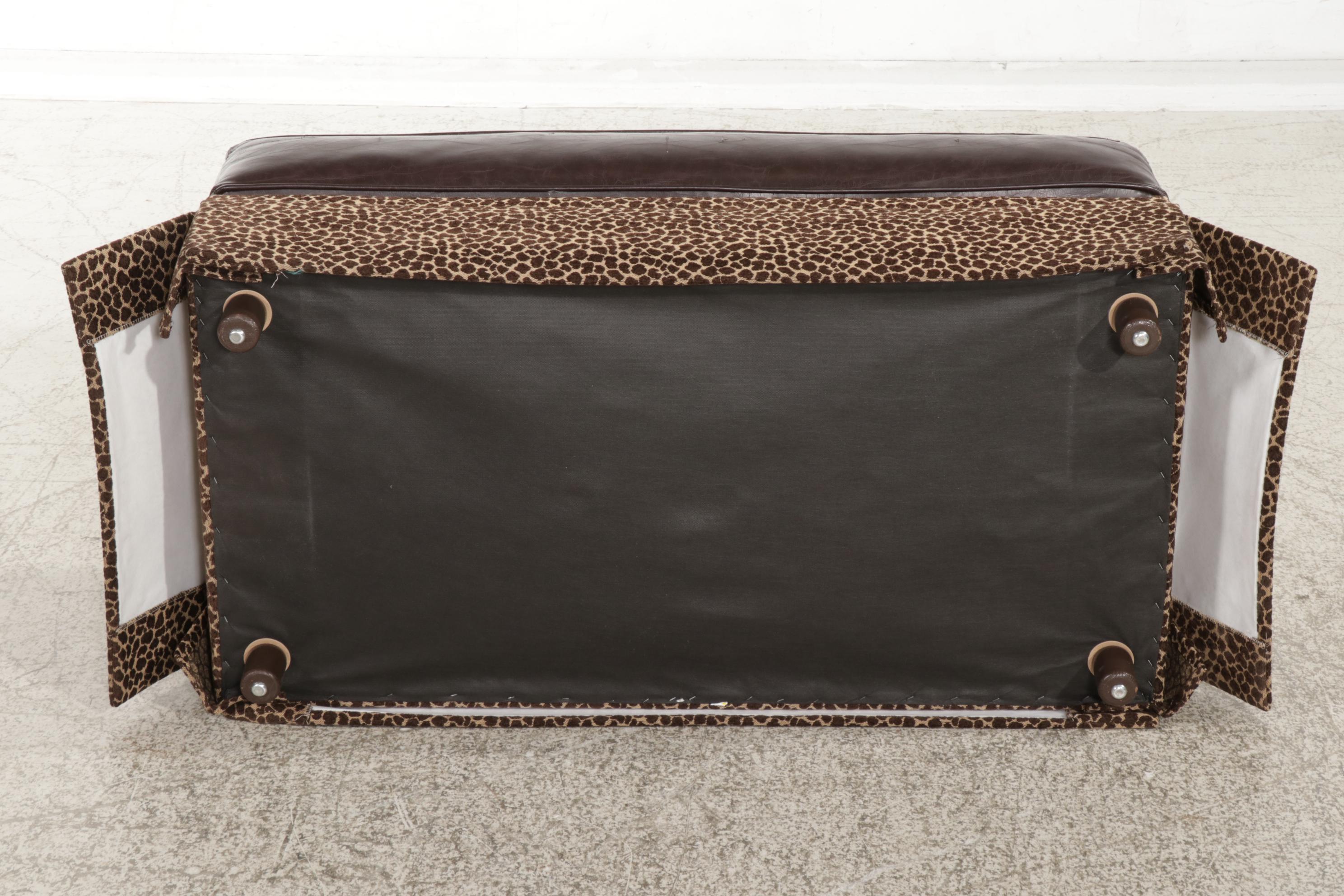 Norwalk Furniture Bonded Leather and Upholstered Sectional Sofa