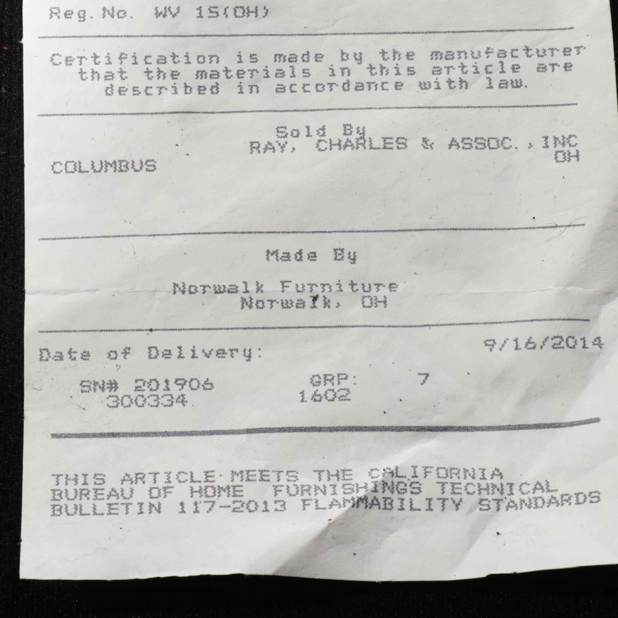 Norwalk Furniture Bonded Leather and Upholstered Sectional Sofa