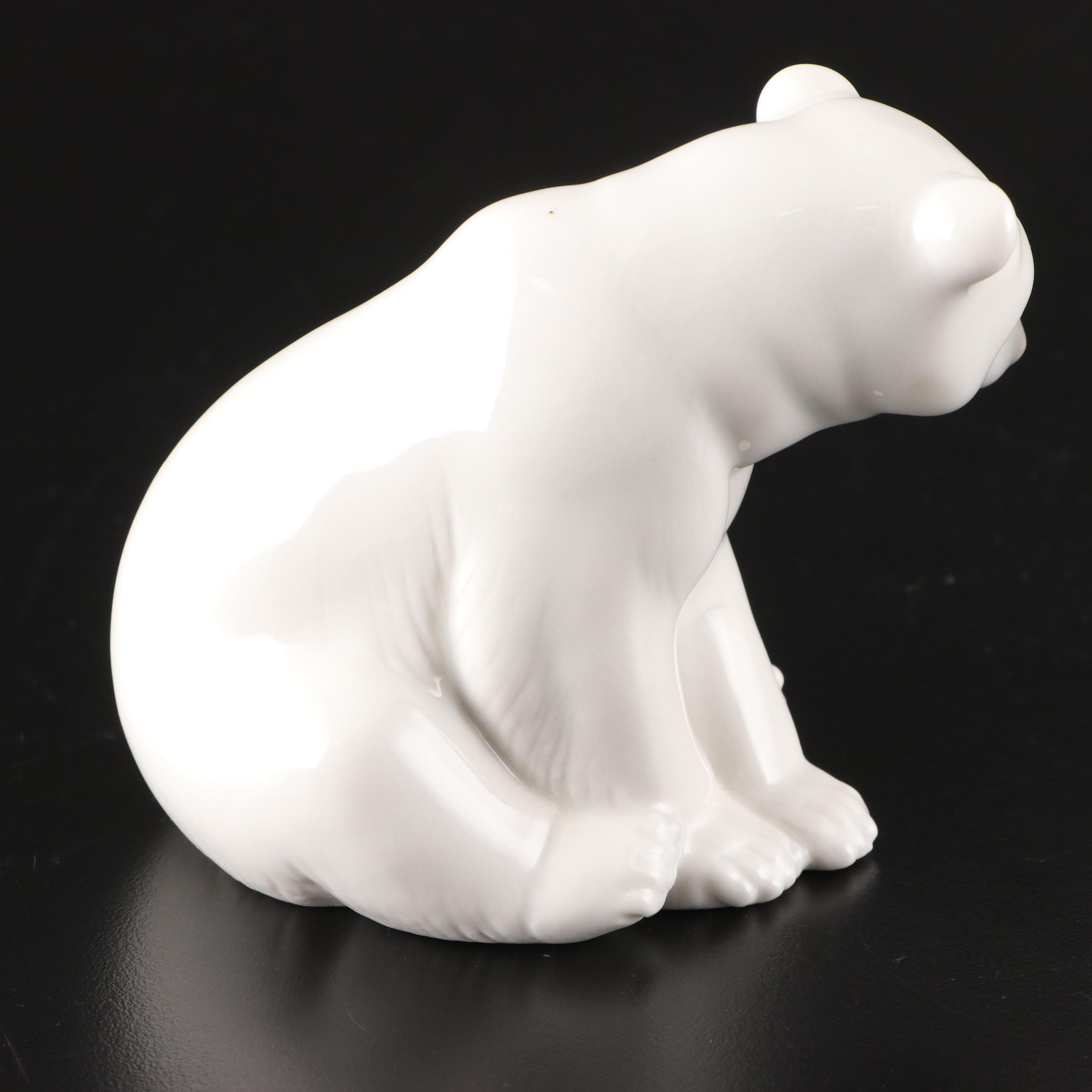 Lladró "Bearly Love" and "Seated Polar Bear" Porcelain Figurines