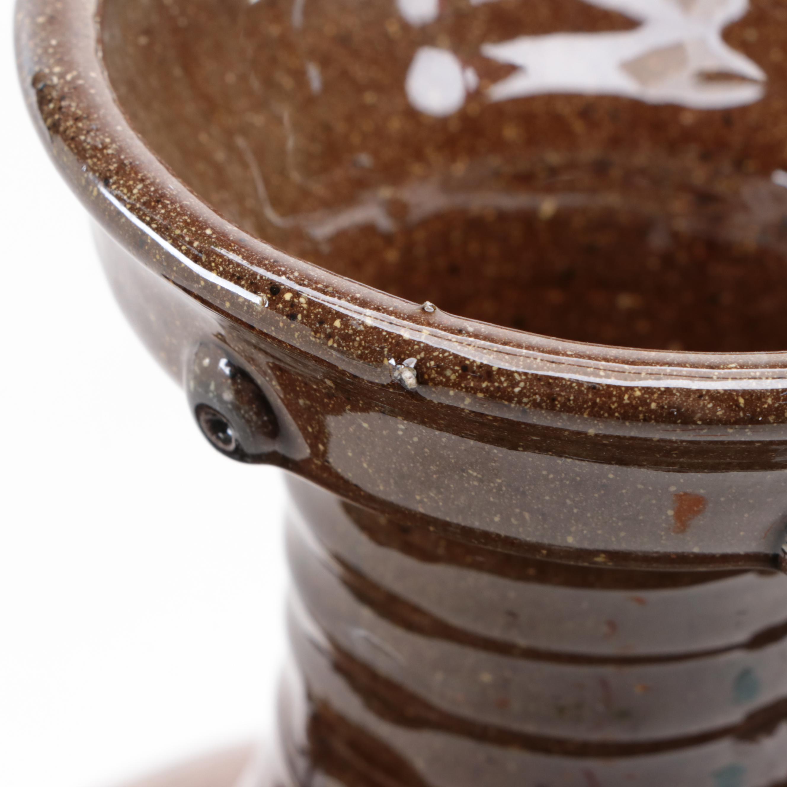 Japanese Style Earthenware Dragon Vase with Planter