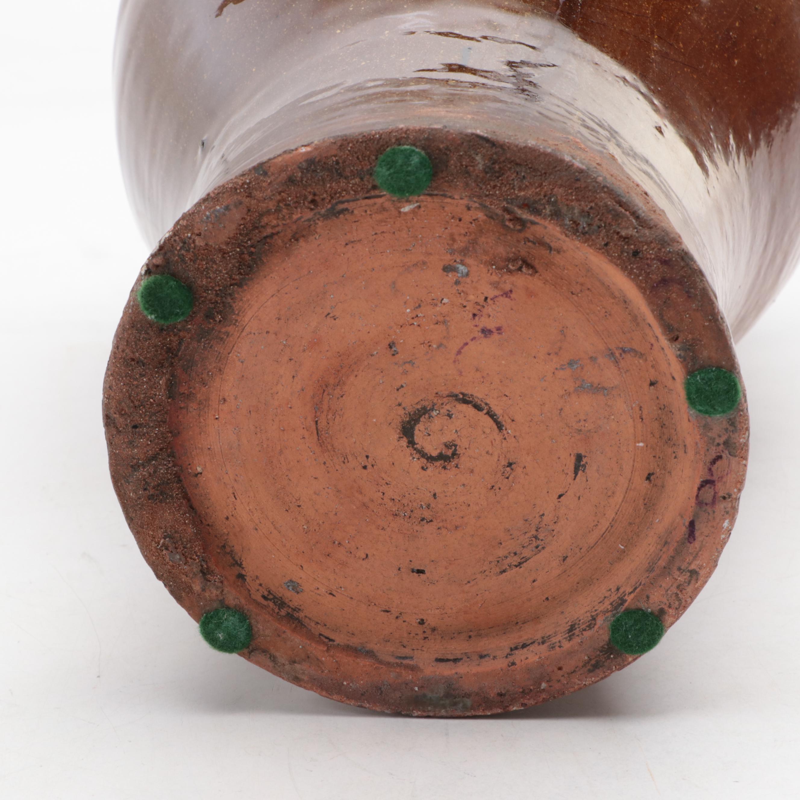 Japanese Style Earthenware Dragon Vase with Planter