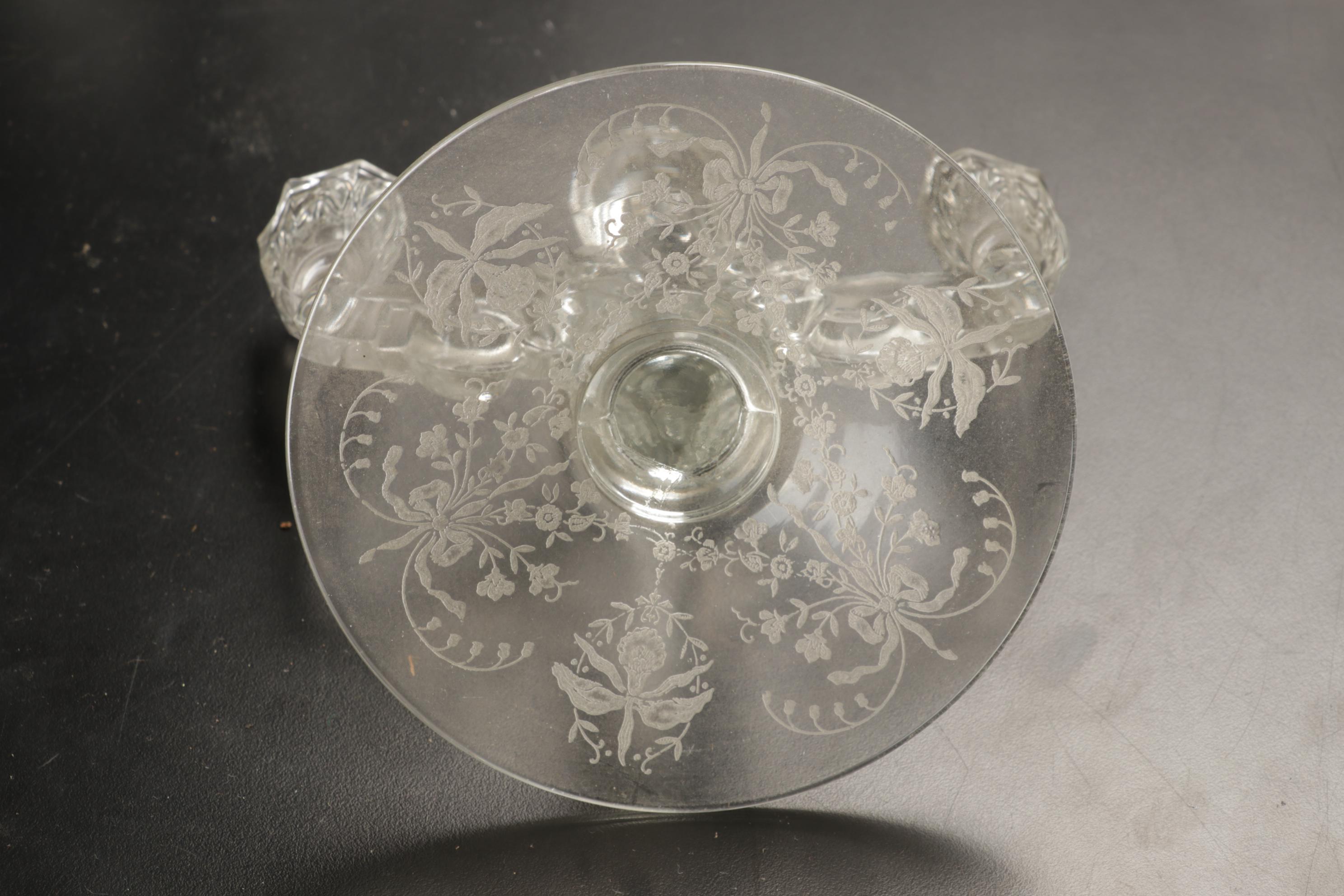 Heisey Etched Glass "Orchid" and Other Stemware and Table Accessories