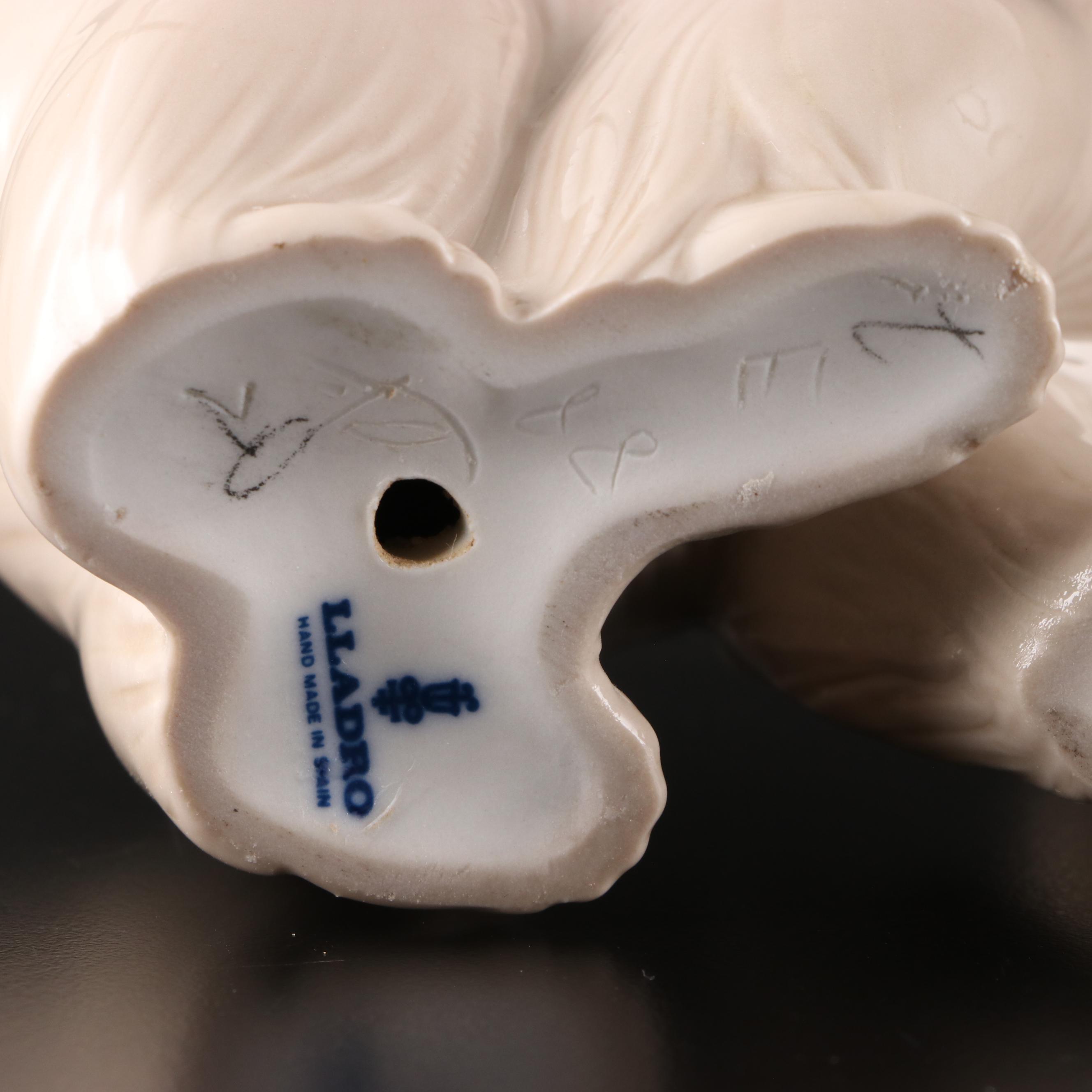 Lladró "Seated Polar Bear" and "Attentive Polar Bear" Porcelain Figurines