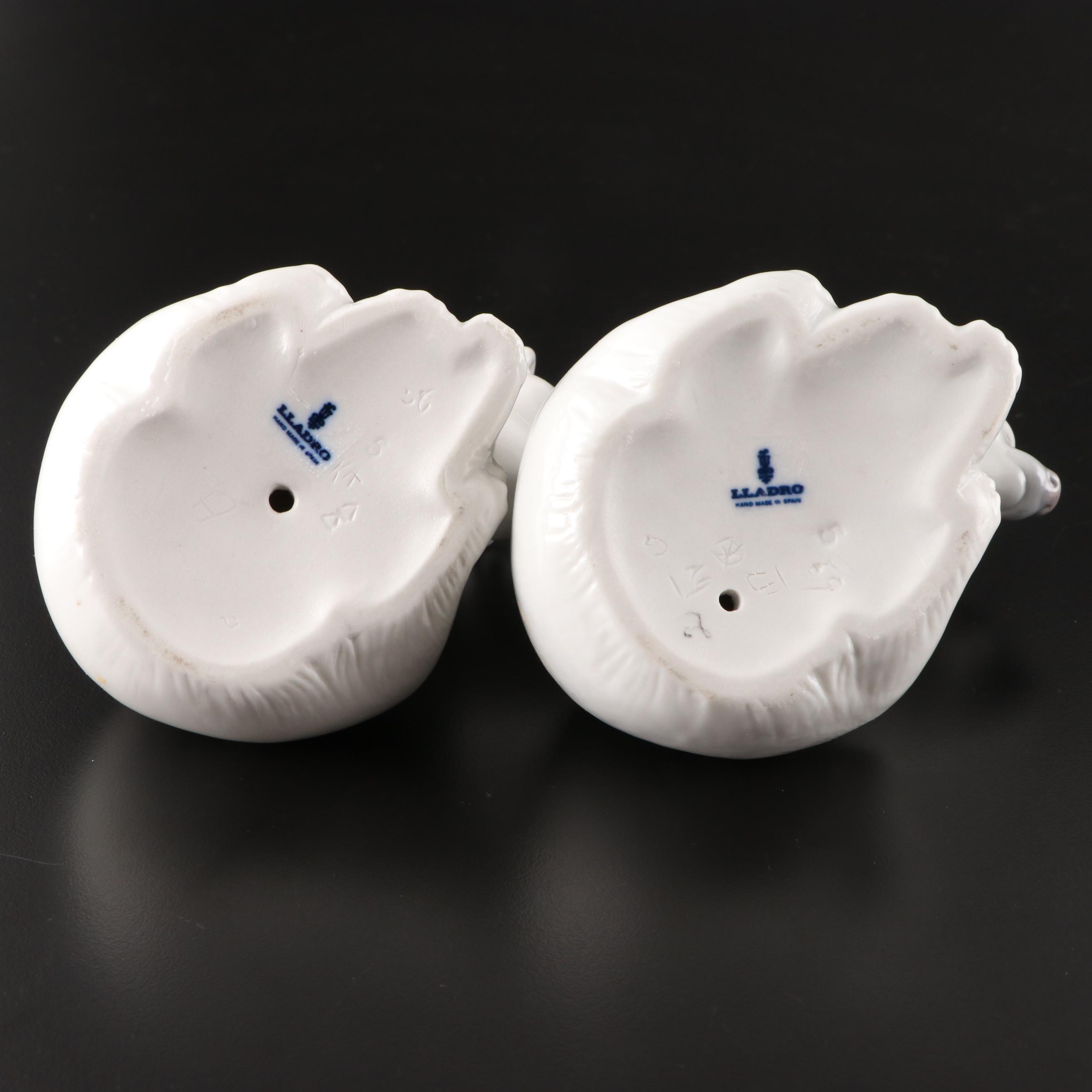 Lladró "Seated Polar Bear" and "Attentive Polar Bear" Porcelain Figurines