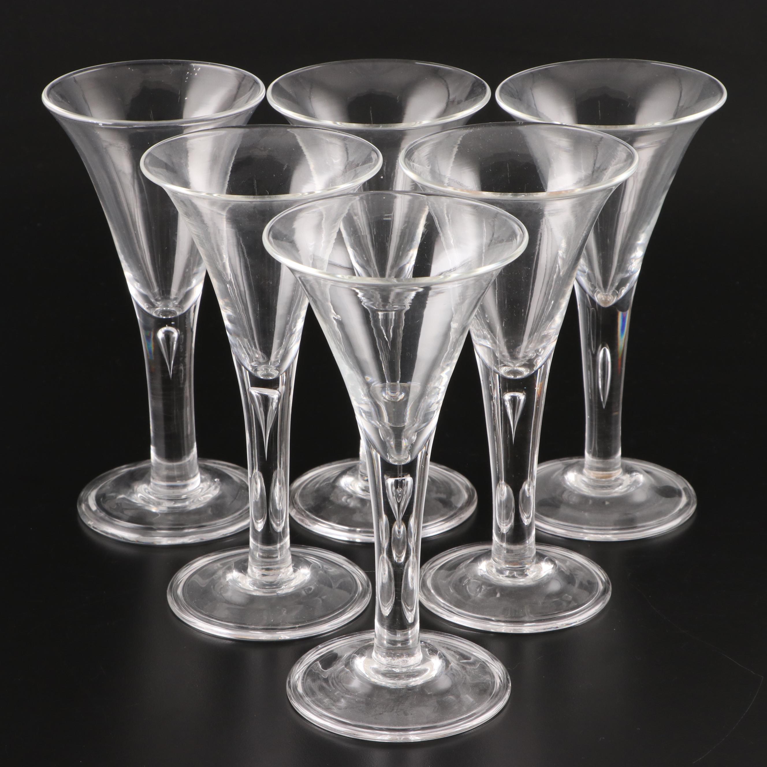 Bubble Stemmed Clear Glass Champagne Flutes