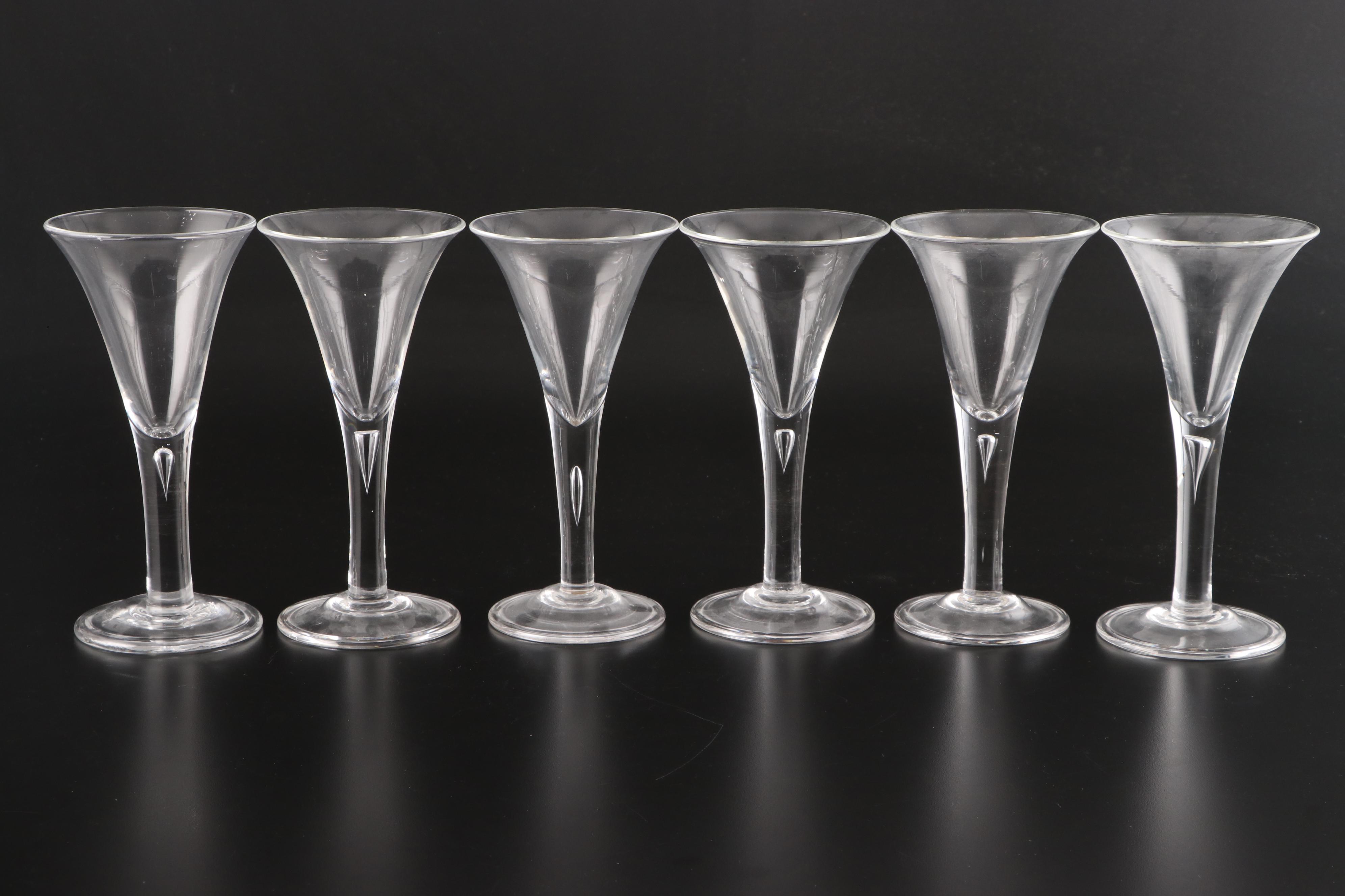 Bubble Stemmed Clear Glass Champagne Flutes
