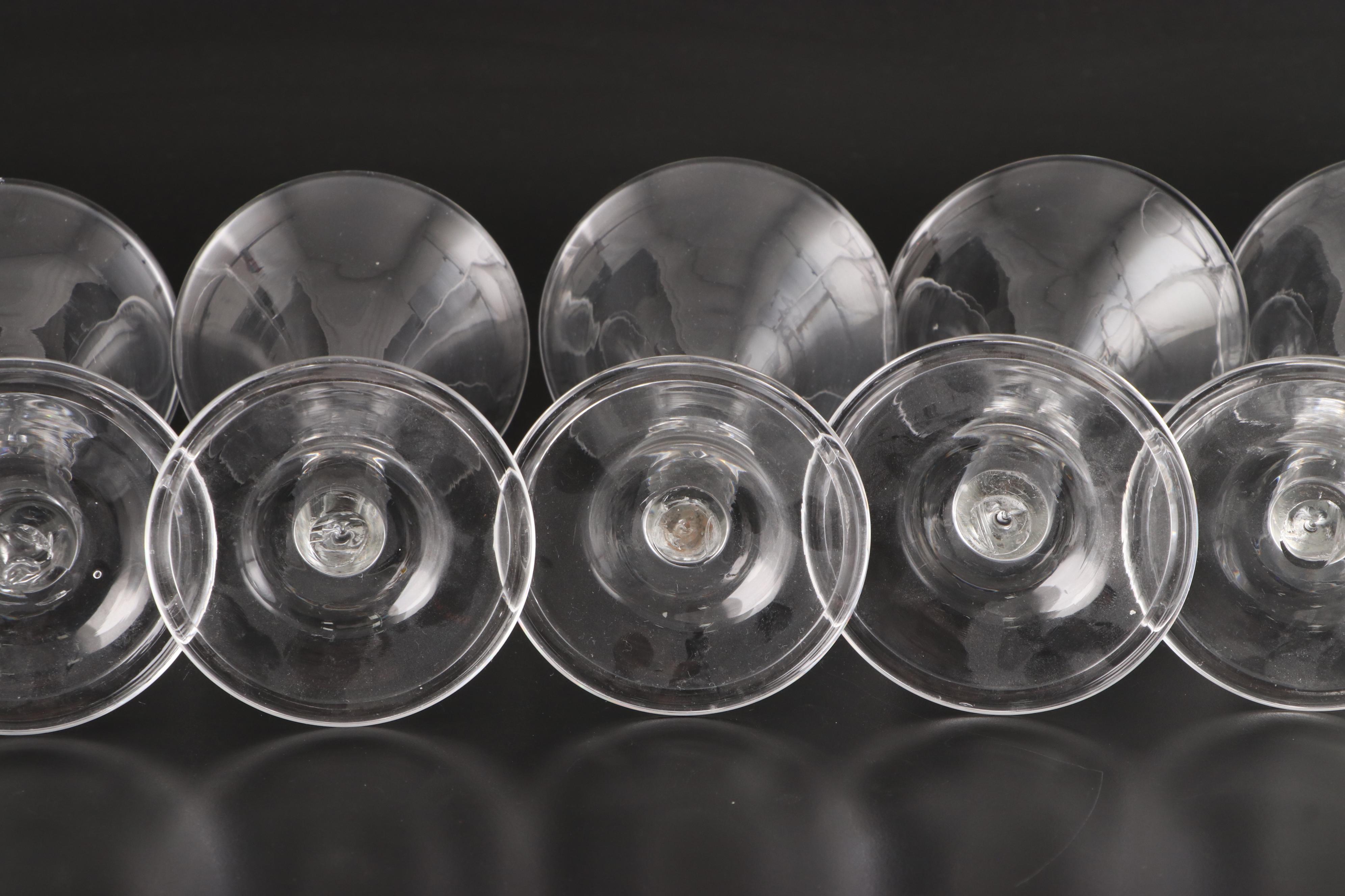 Bubble Stemmed Clear Glass Champagne Flutes