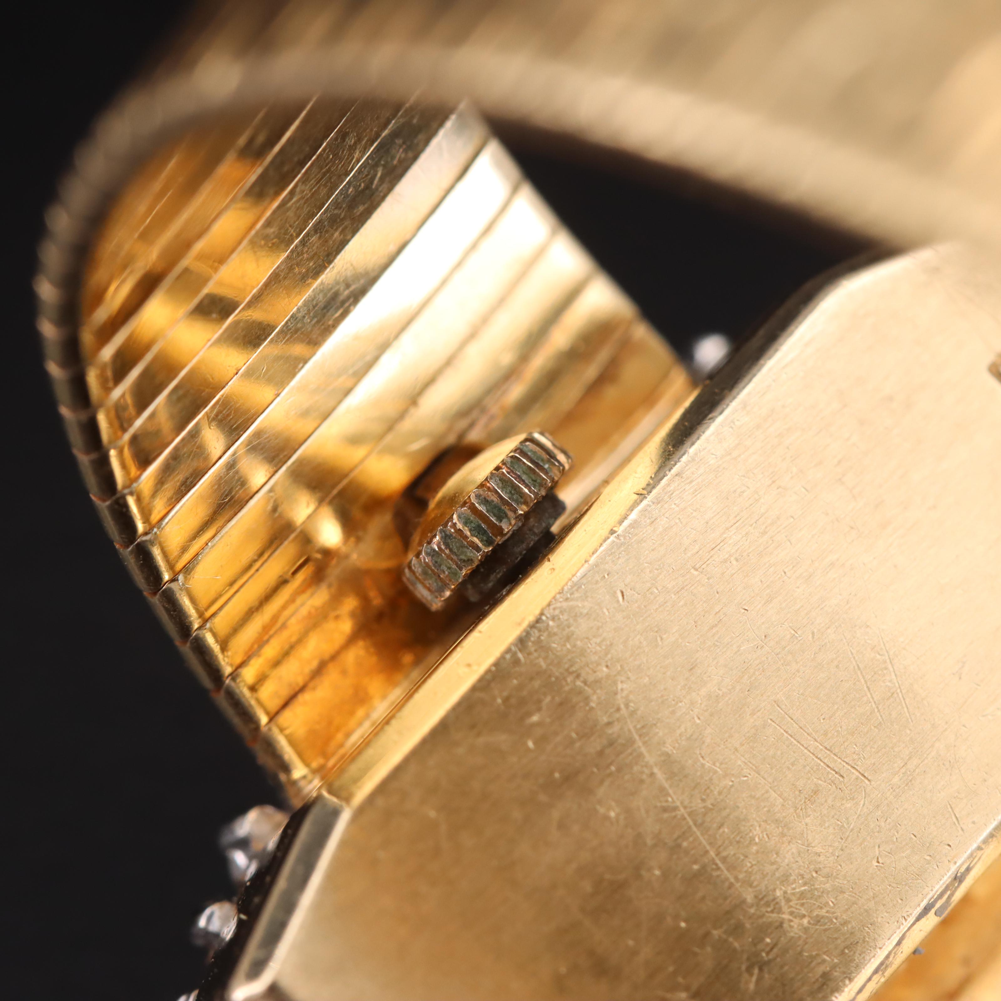 Ebel 14K Diamond Stem Wind Watch