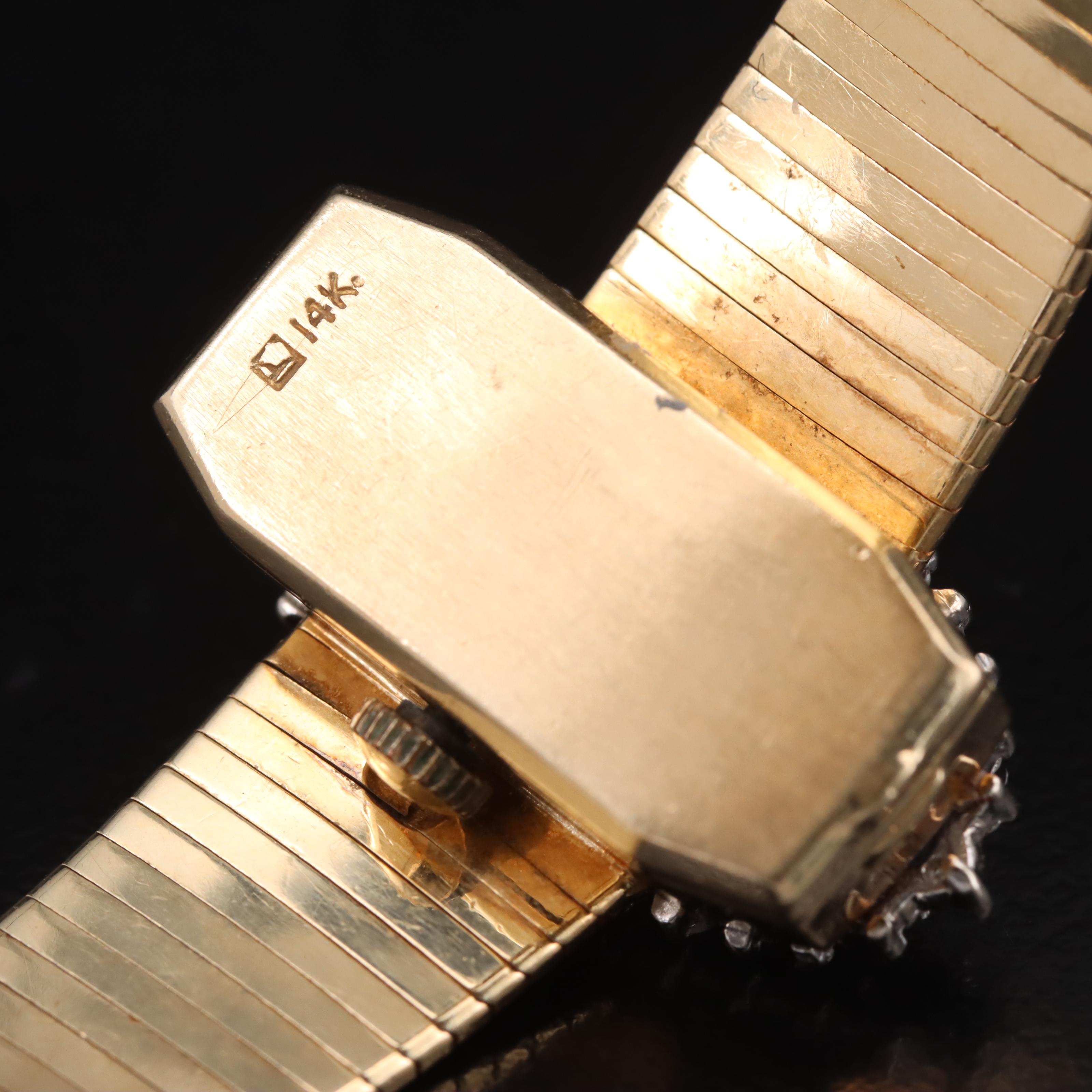 Ebel 14K Diamond Stem Wind Watch