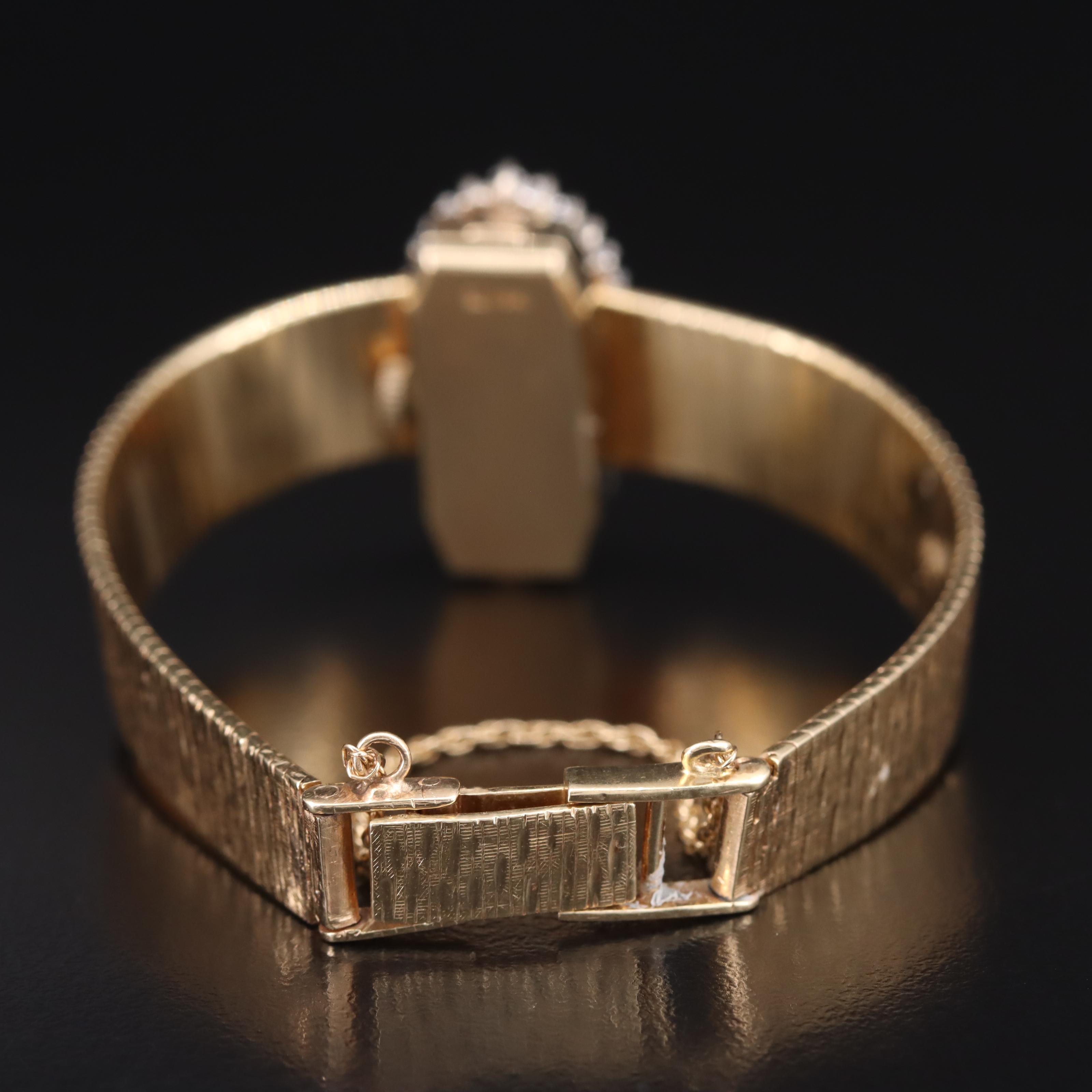 Ebel 14K Diamond Stem Wind Watch