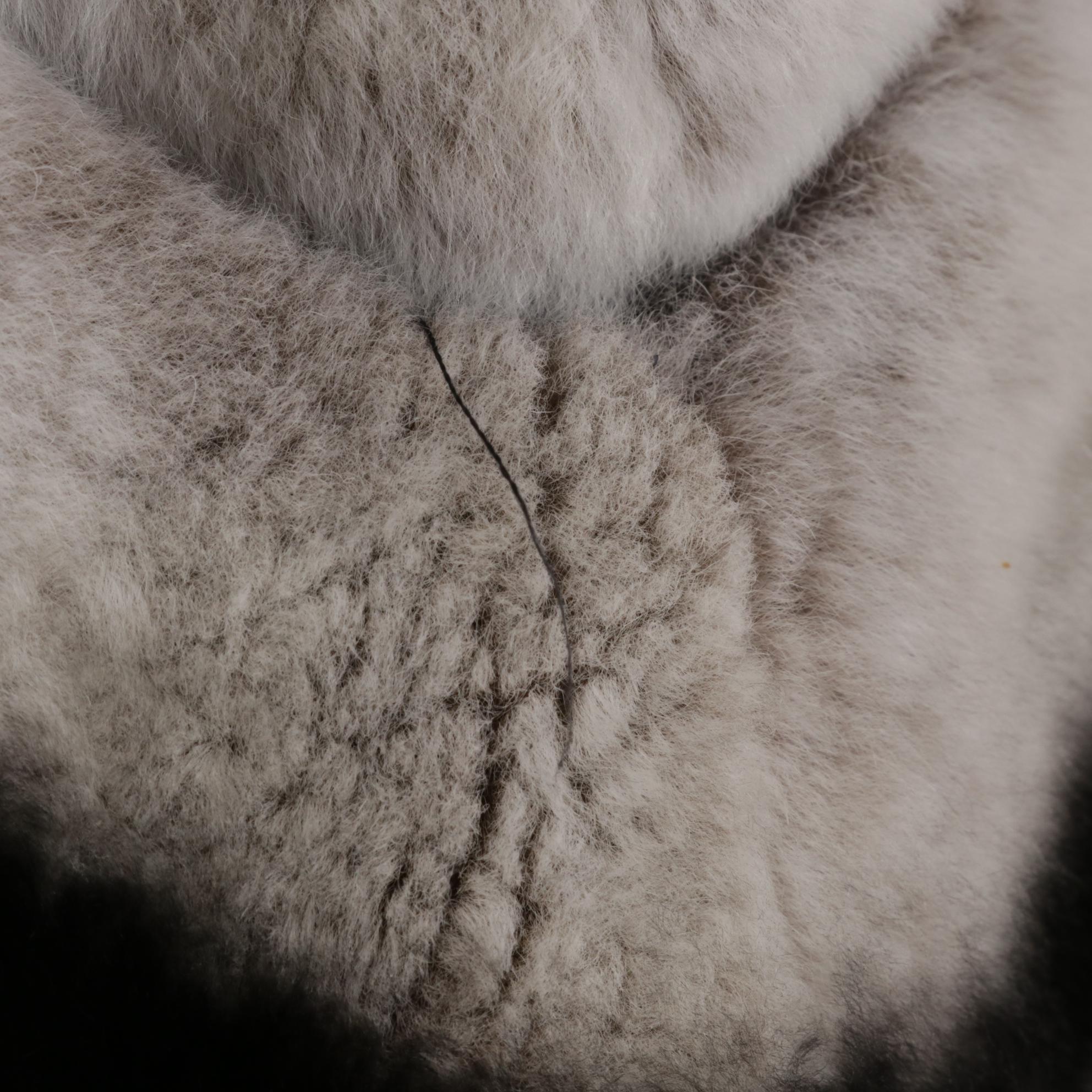 Chinchilla Dyed Rex Rabbit Fur Fur Hooded Jacket