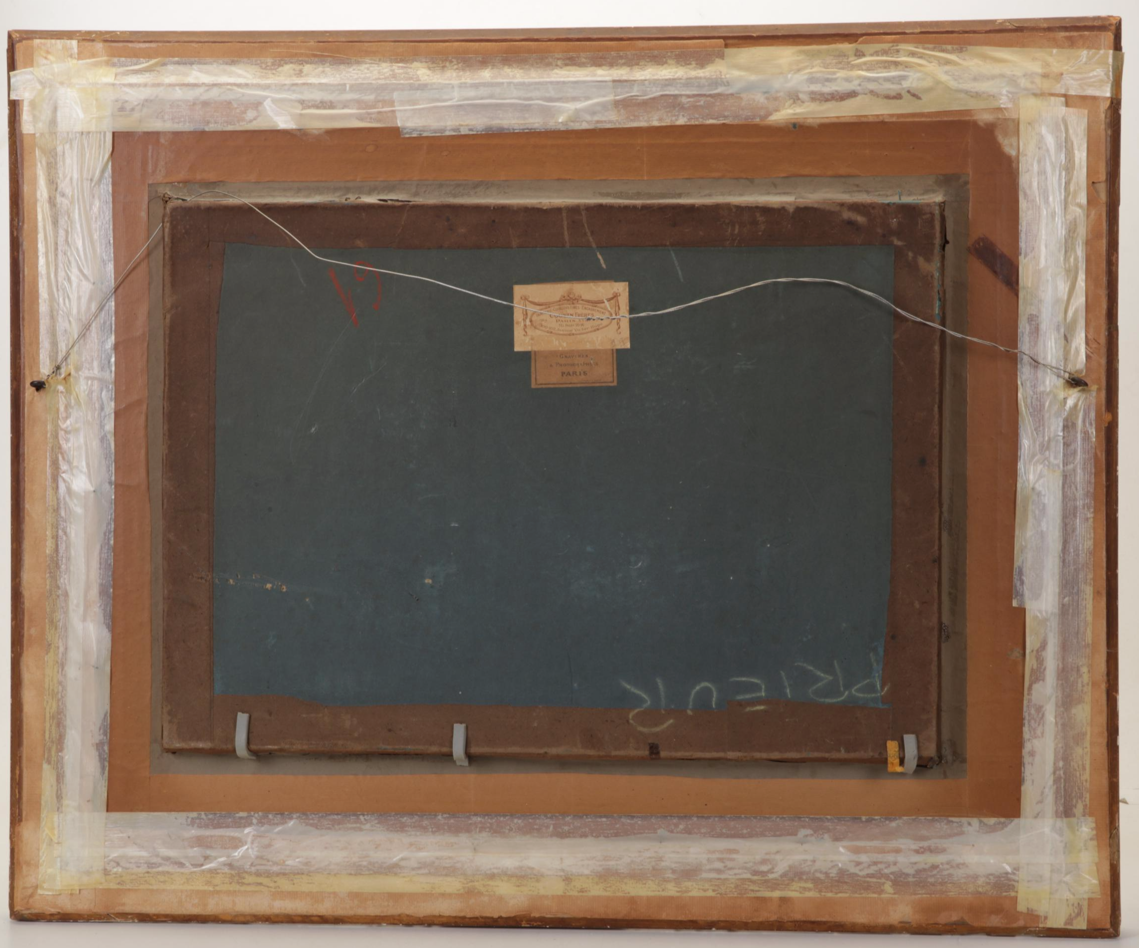 Henri Zuber Watercolor Painting of Figures Overlooking Marshy Plain, 1886