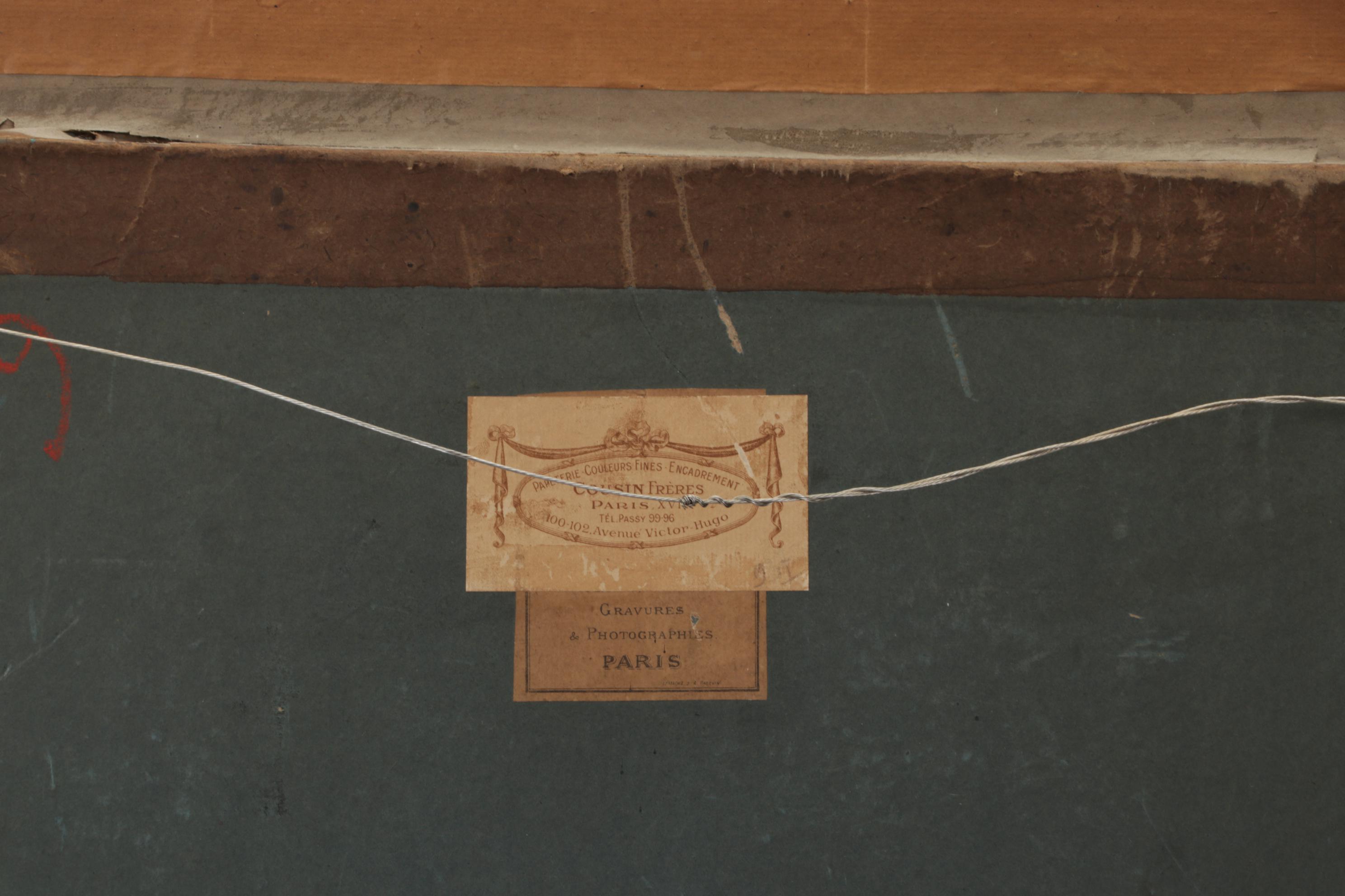 Henri Zuber Watercolor Painting of Figures Overlooking Marshy Plain, 1886