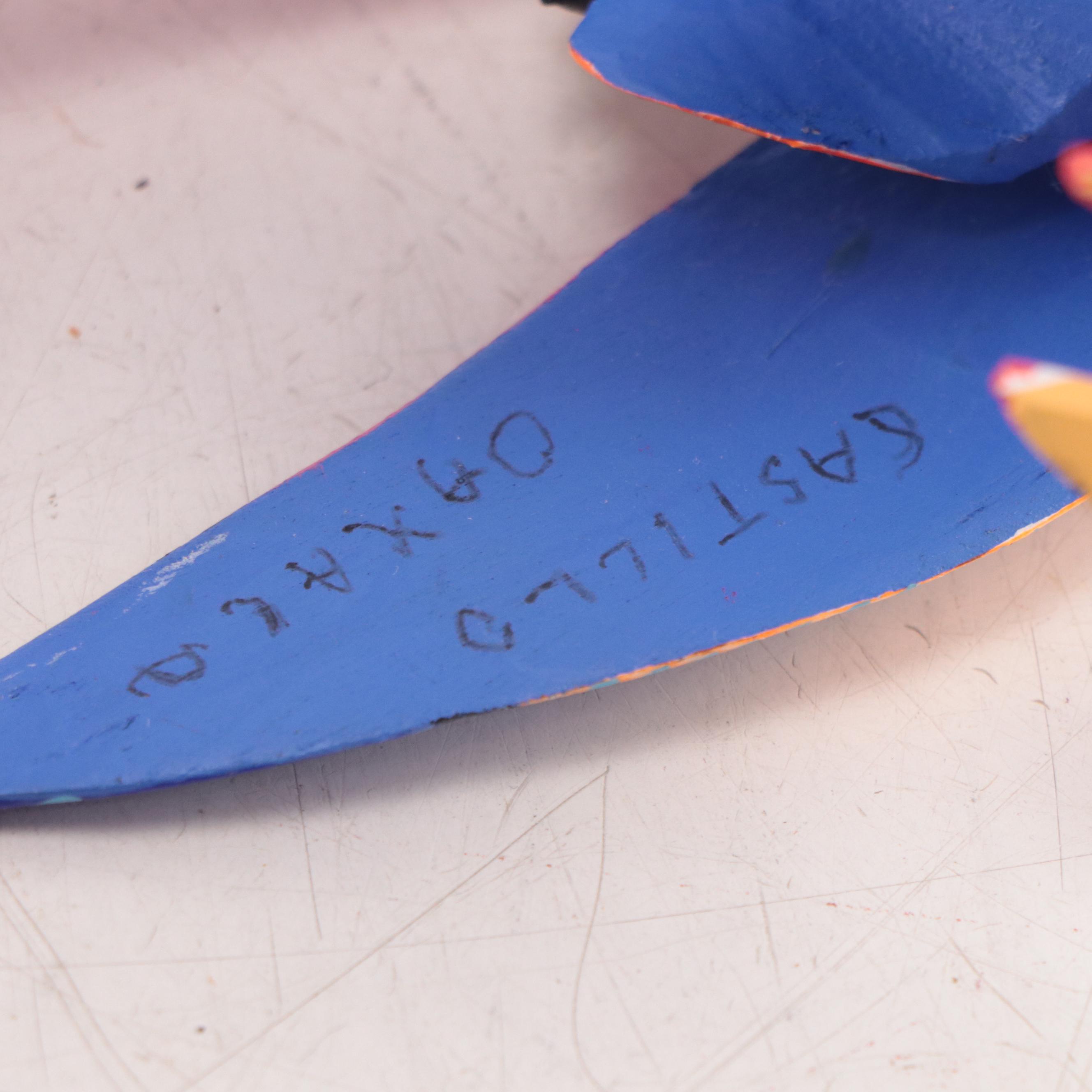 Oaxacan Folk Art Hand-Painted Wooden Animal Sculptures of Snake and Bird