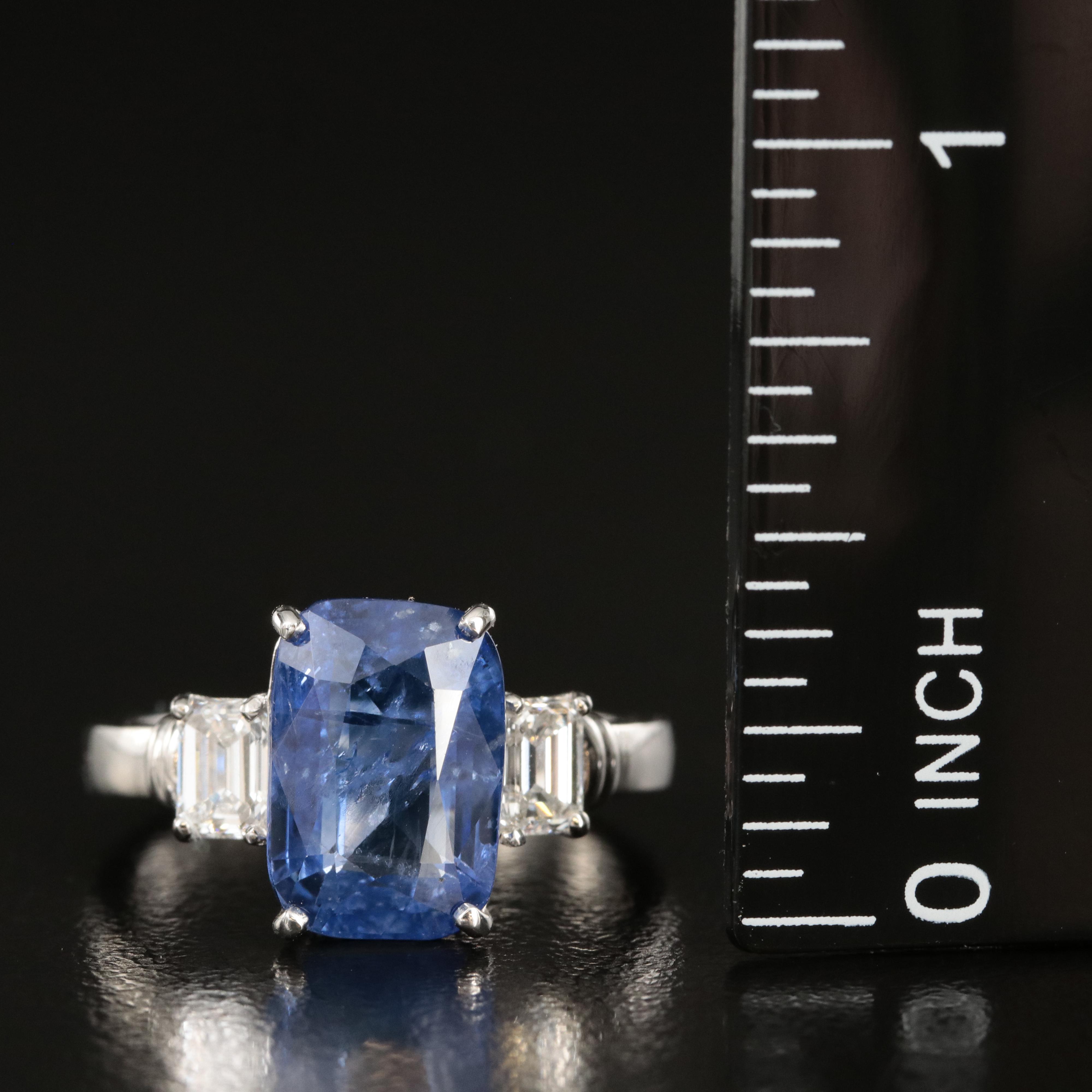 18K 4.27 CT Sapphire and Diamond Ring