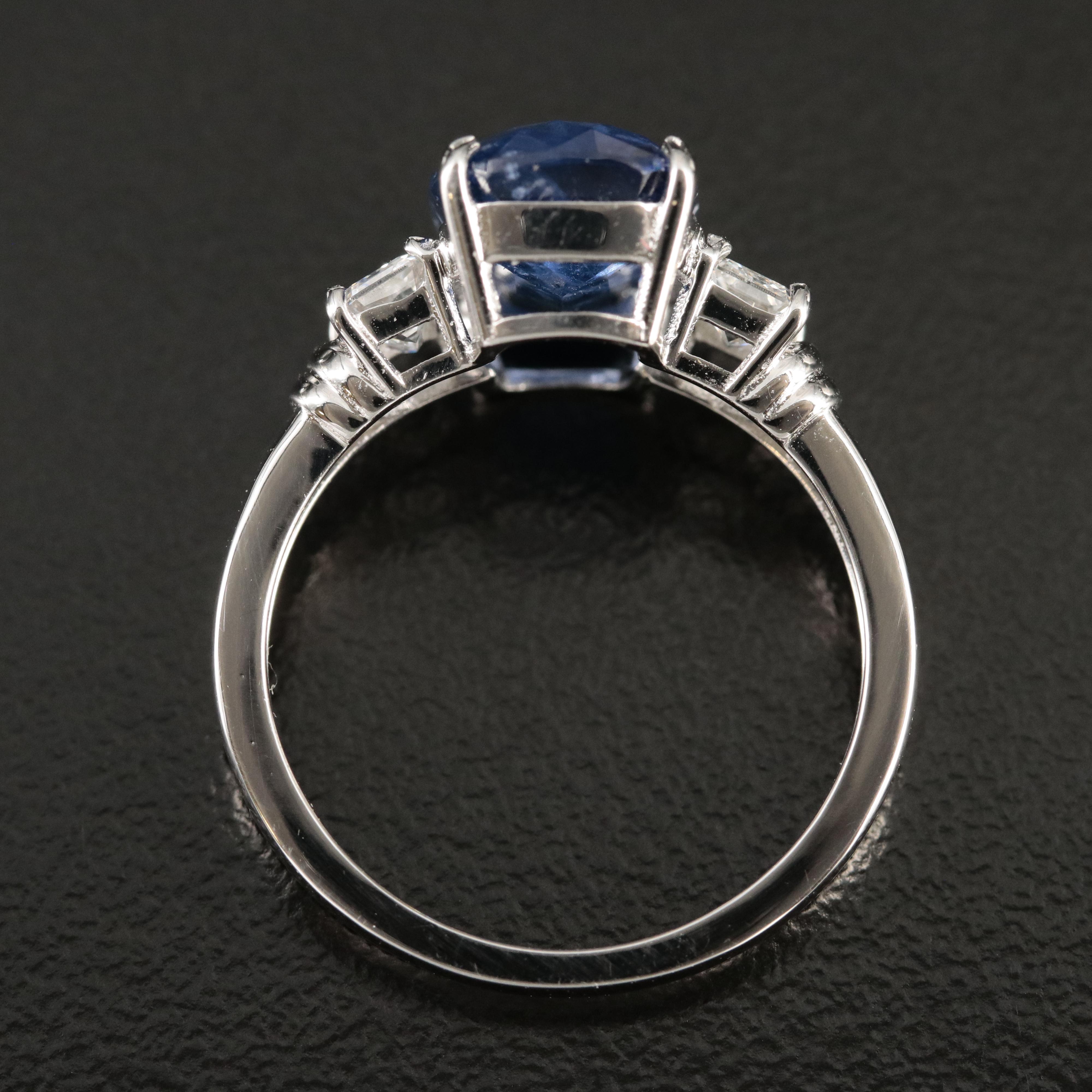 18K 4.27 CT Sapphire and Diamond Ring