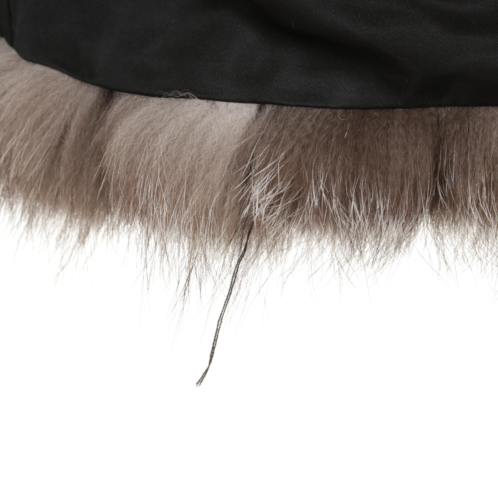 Crystal Fox Fur Open-Front Stroller Coat