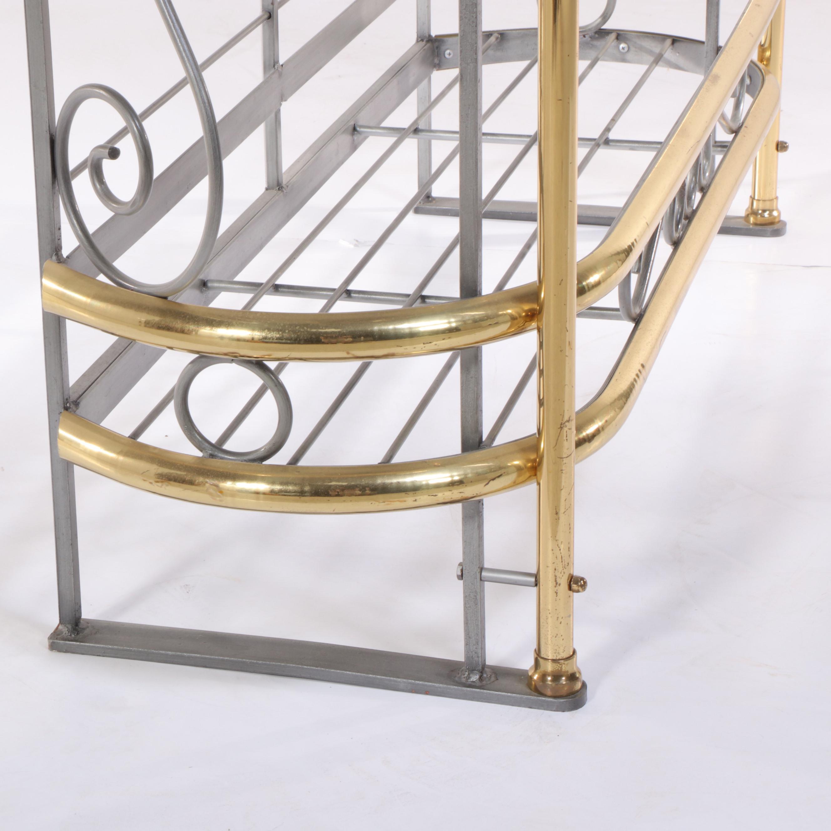 French Provincial Style Brass-Mounted Iron Three-Tier Baker's Rack