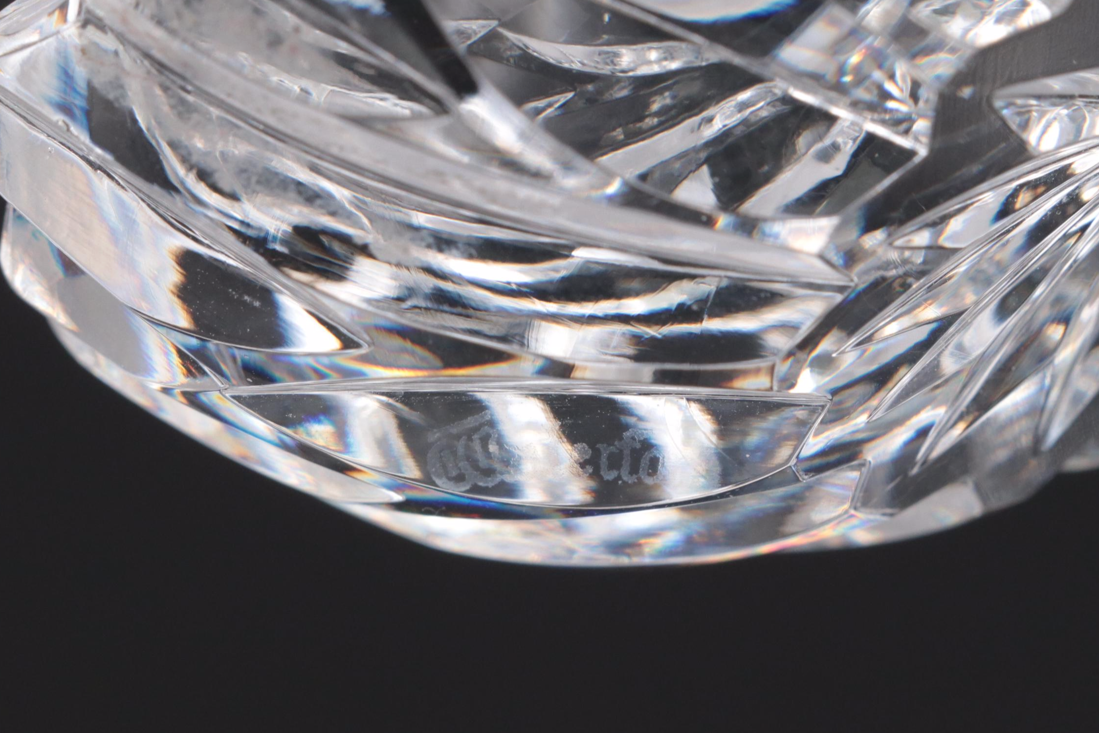 Waterford Crystal Vase, Ashtrays, Hawkes Glass Candlesticks, More Glassware