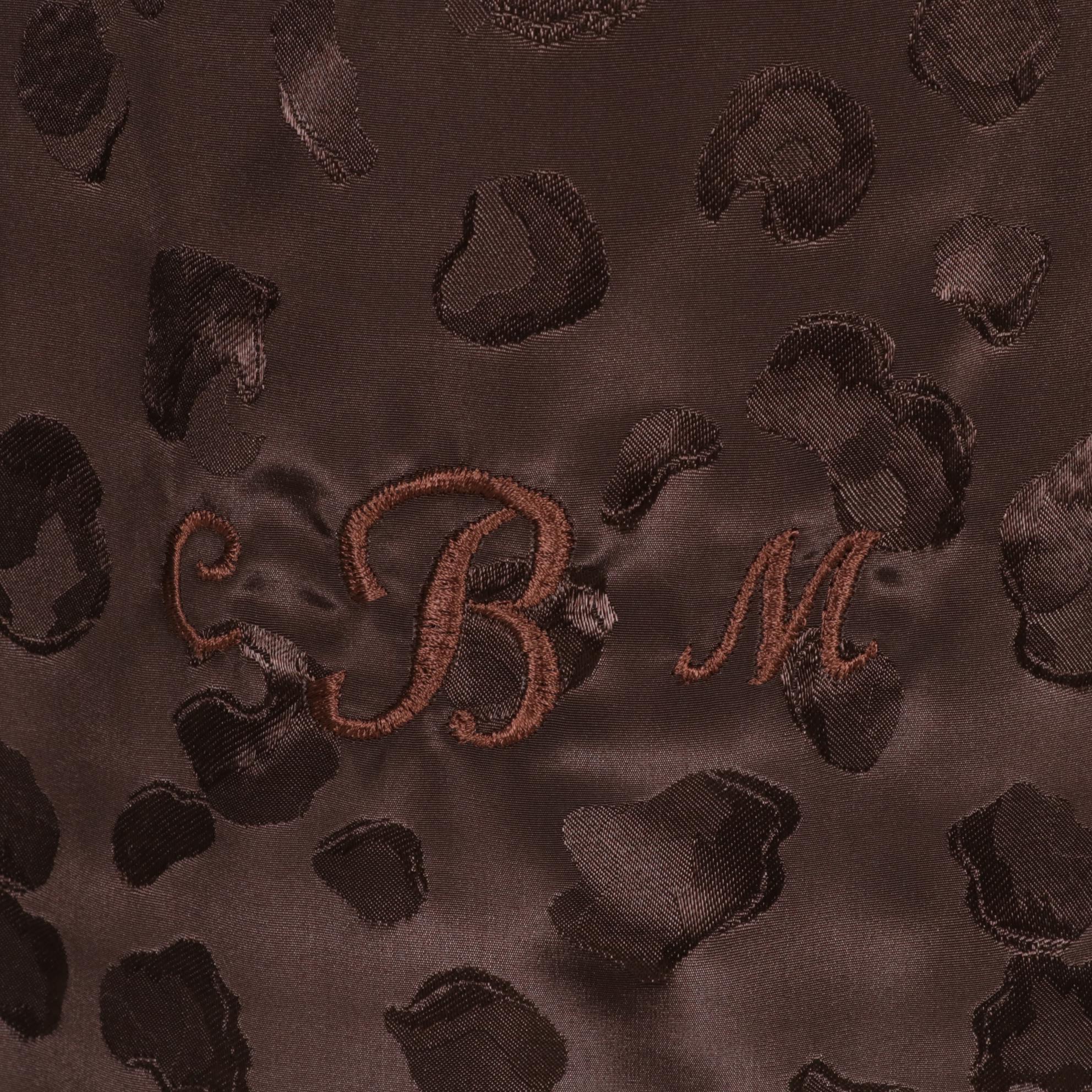 Henig Furs Dark Brown Mink Fur Stroller Coat with Fox Fur Trim