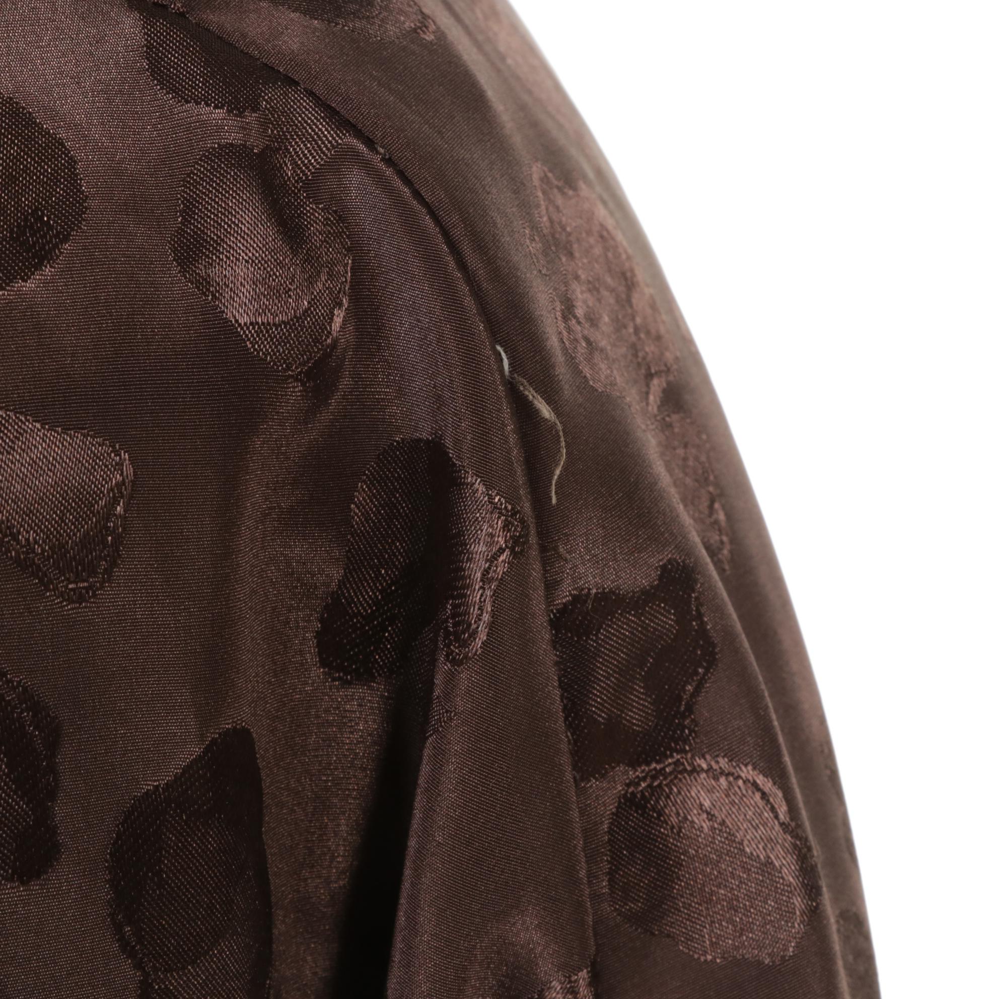 Henig Furs Dark Brown Mink Fur Stroller Coat with Fox Fur Trim