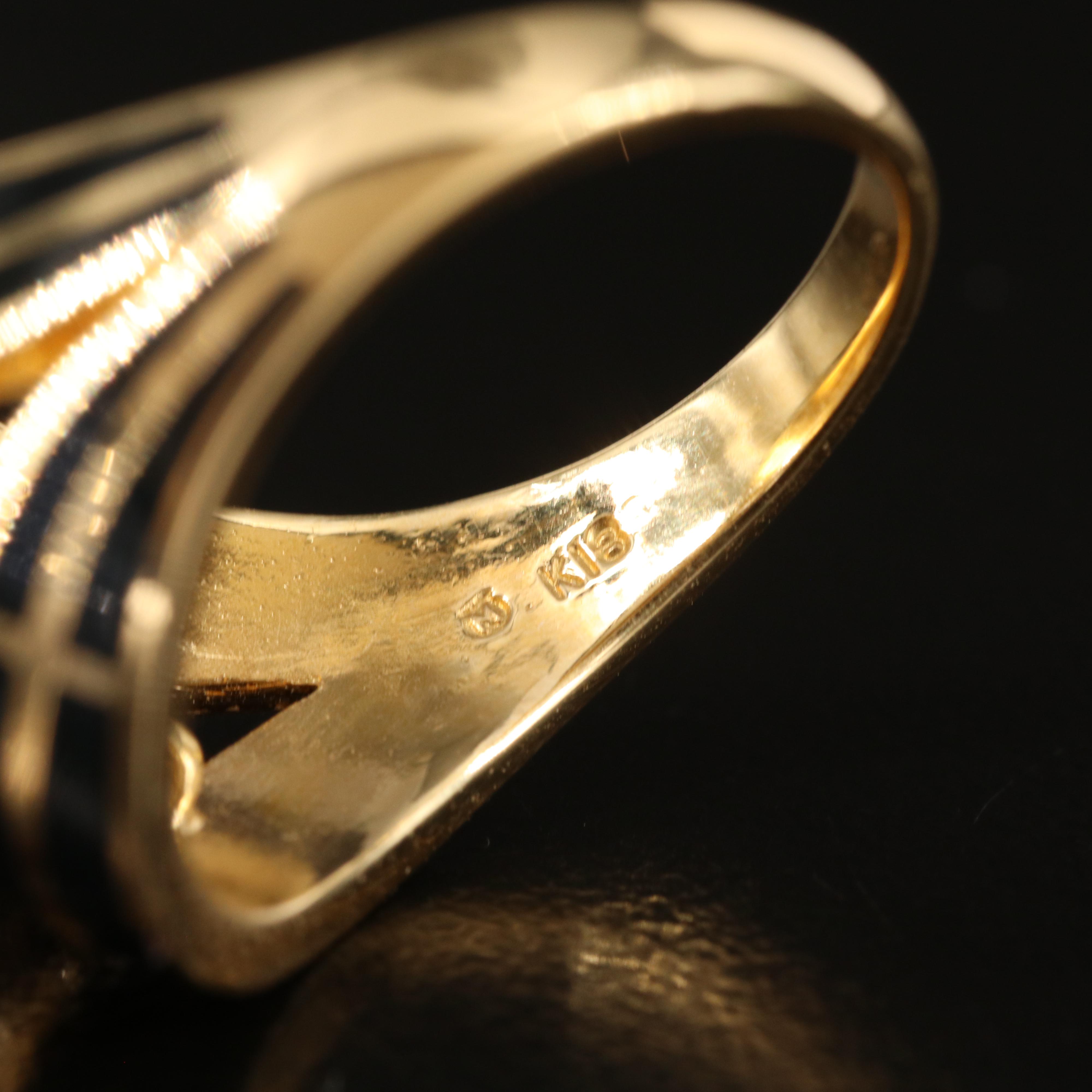 Mikimoto 18K Pearl, Diamond and Enamel Ring