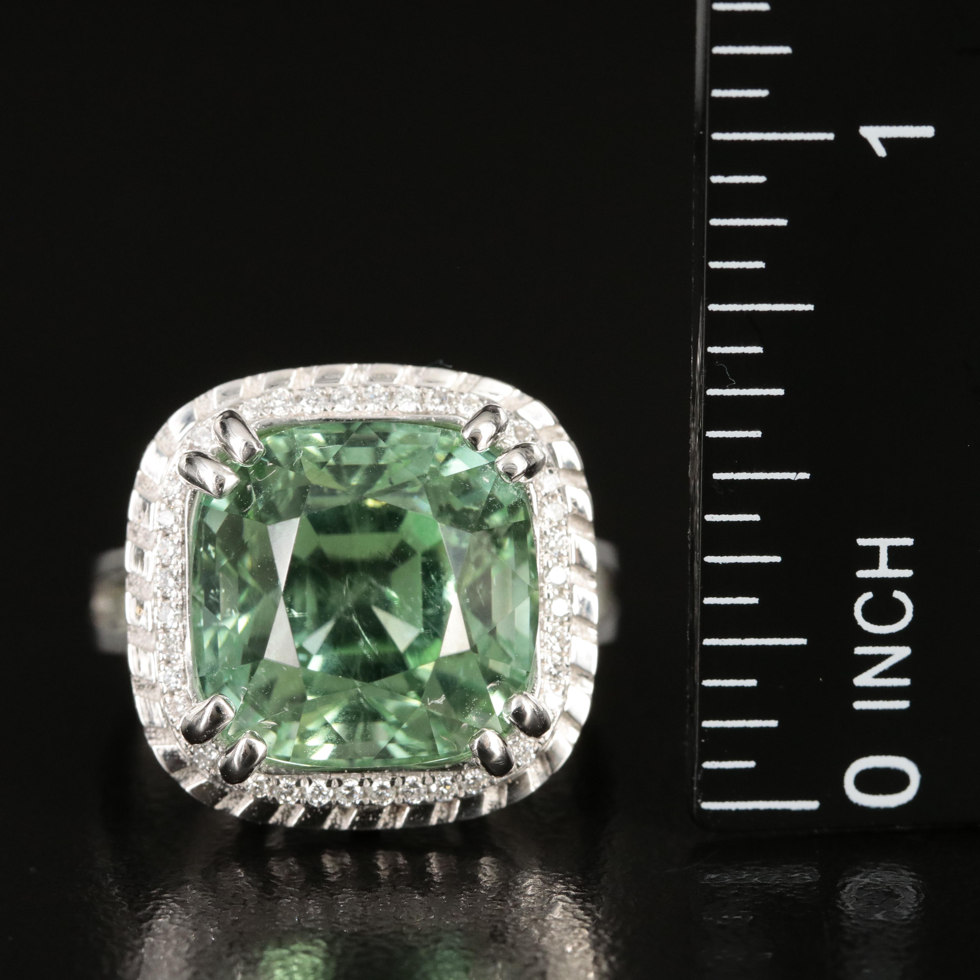 18K 13.64 CT Tourmaline and Diamond Ring