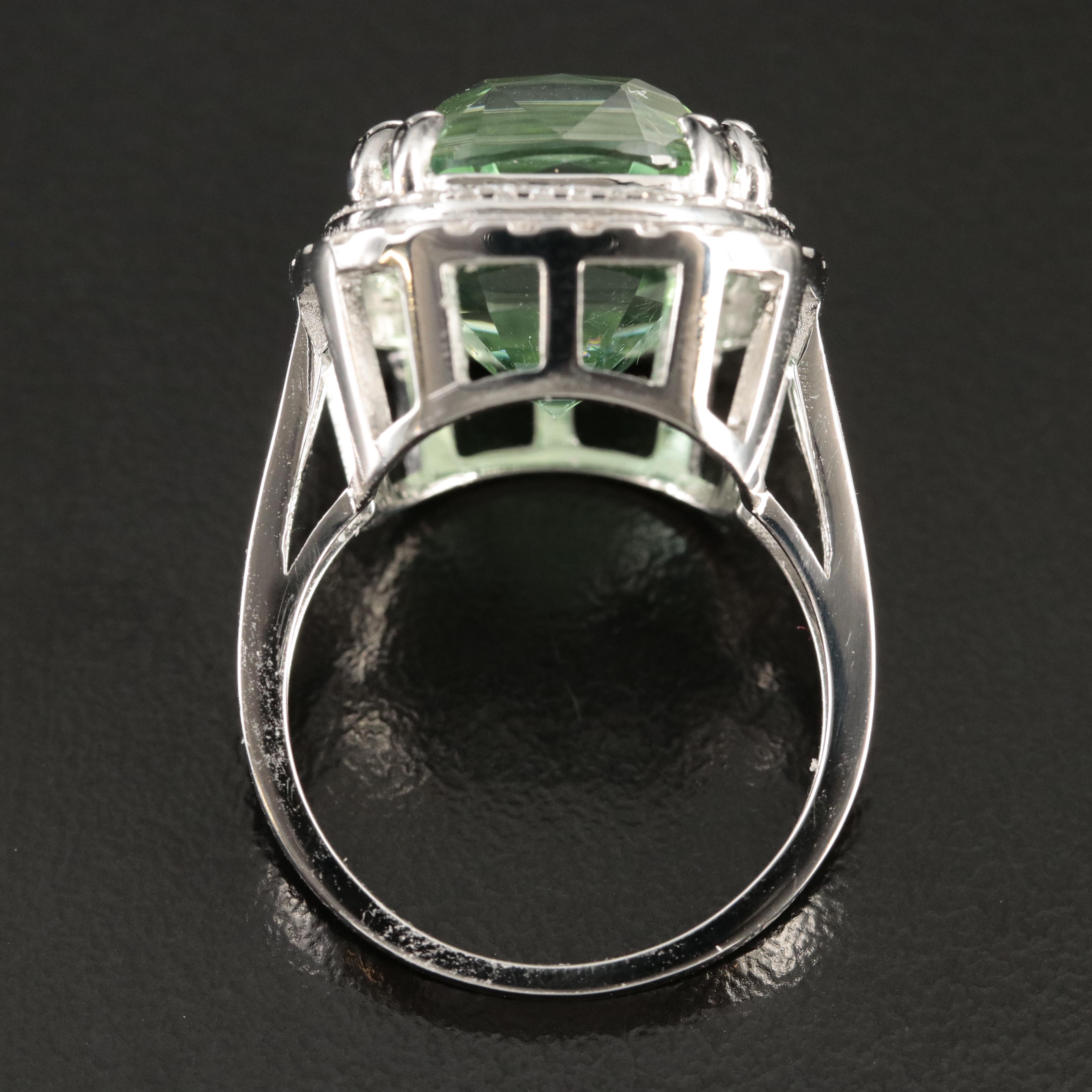 18K 13.64 CT Tourmaline and Diamond Ring