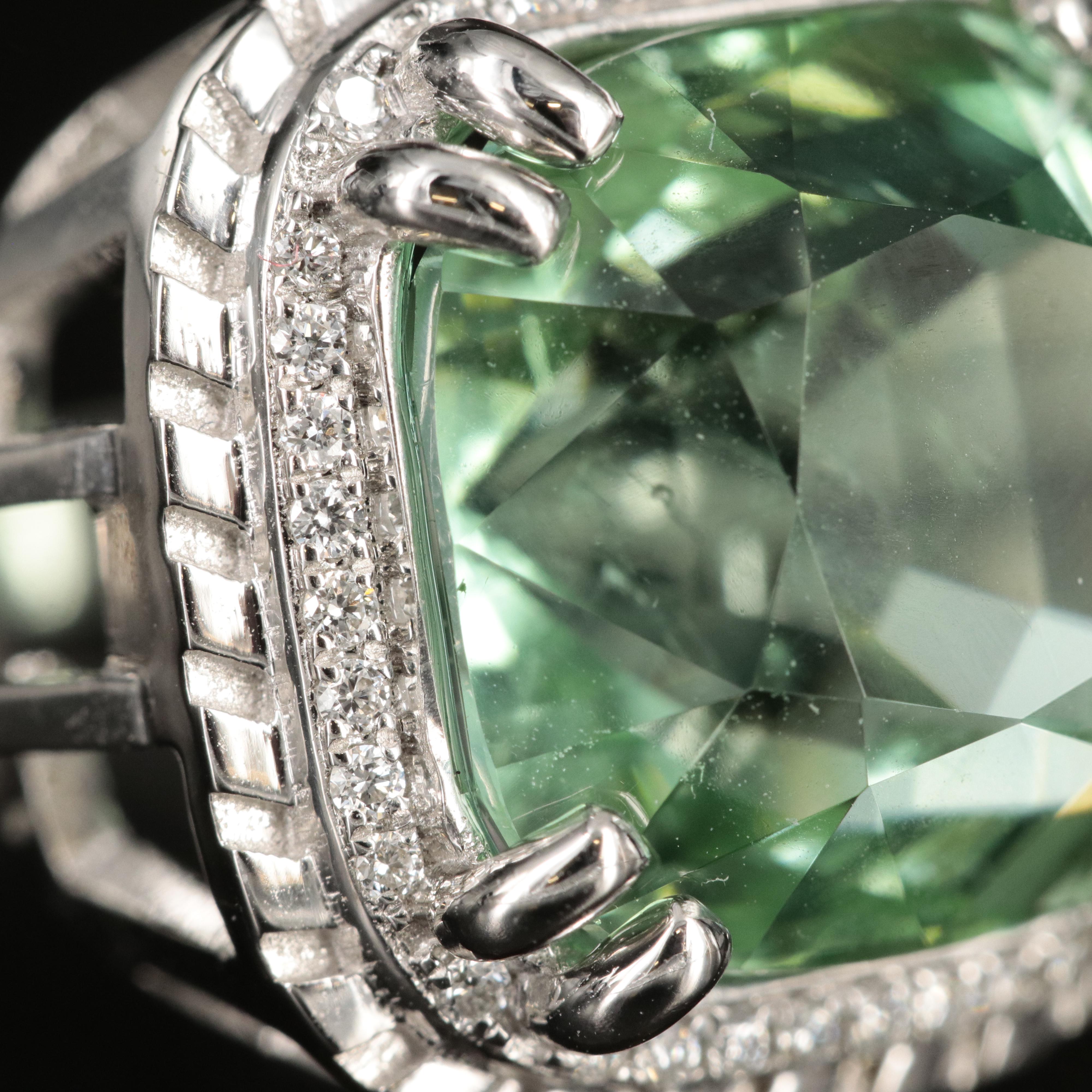 18K 13.64 CT Tourmaline and Diamond Ring