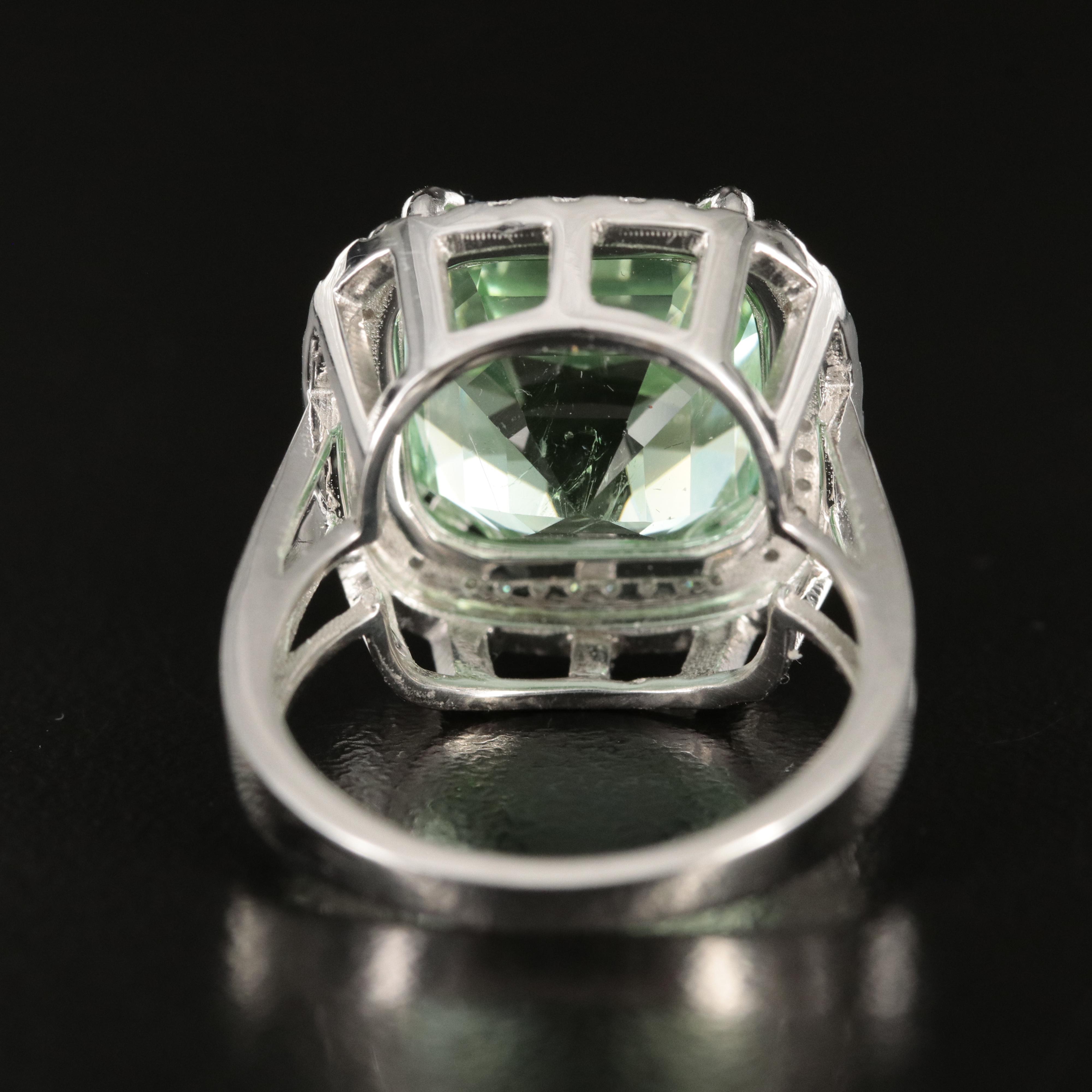 18K 13.64 CT Tourmaline and Diamond Ring